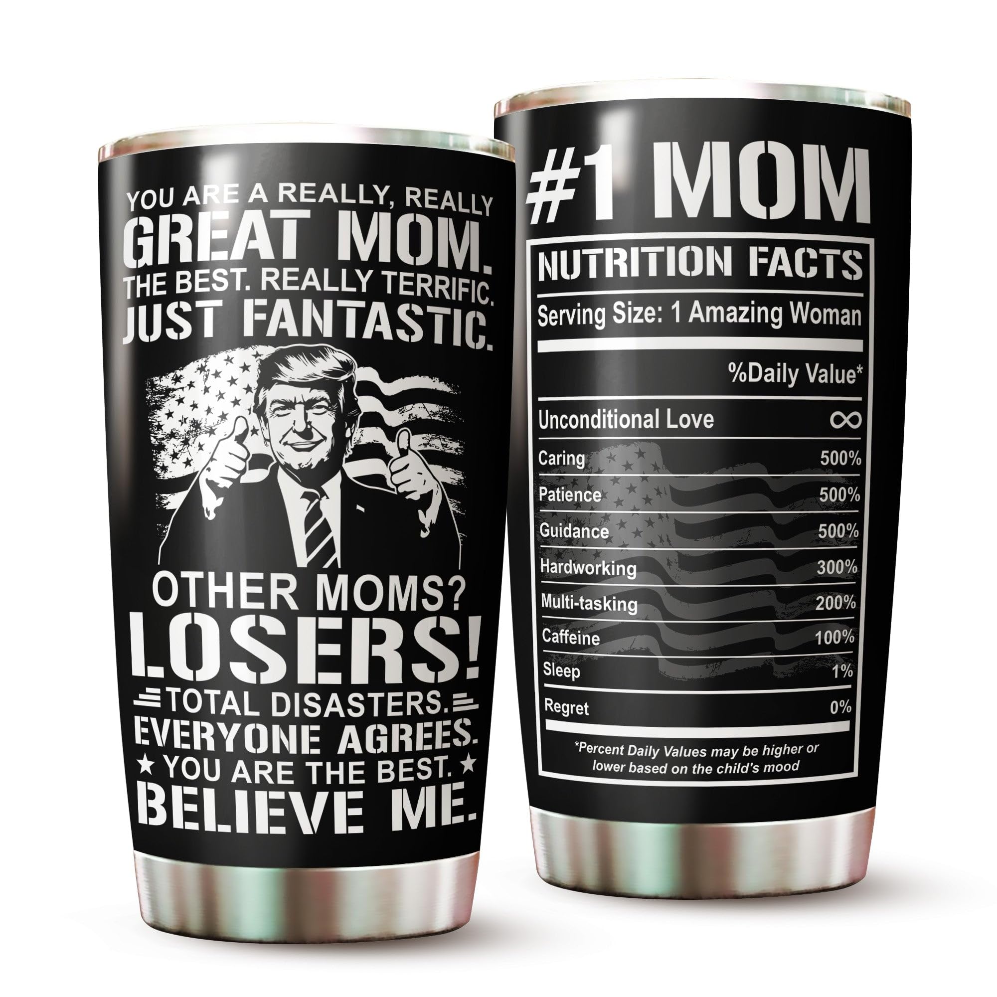 WOOKOO Mom Tumbler - Mom Cup - Gifts for Mom on Mothers Day, Christmas, Birthday - Mom Coffee Mug - #1 Mom Tumbler - Mommy Cup -