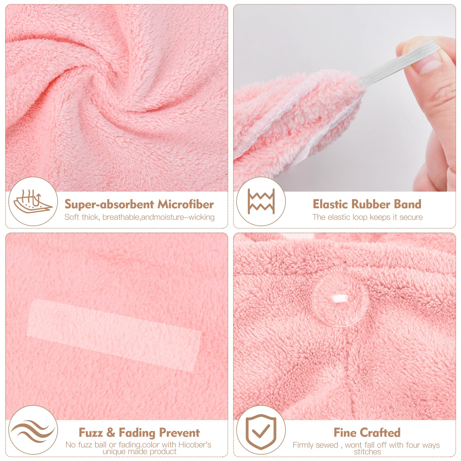 OEAGO Microfiber Hair Towel for Women: Christmas Stocking Stuffers for Women Teen Girls Kids Drying Wrap Towels for Curly Hair H
