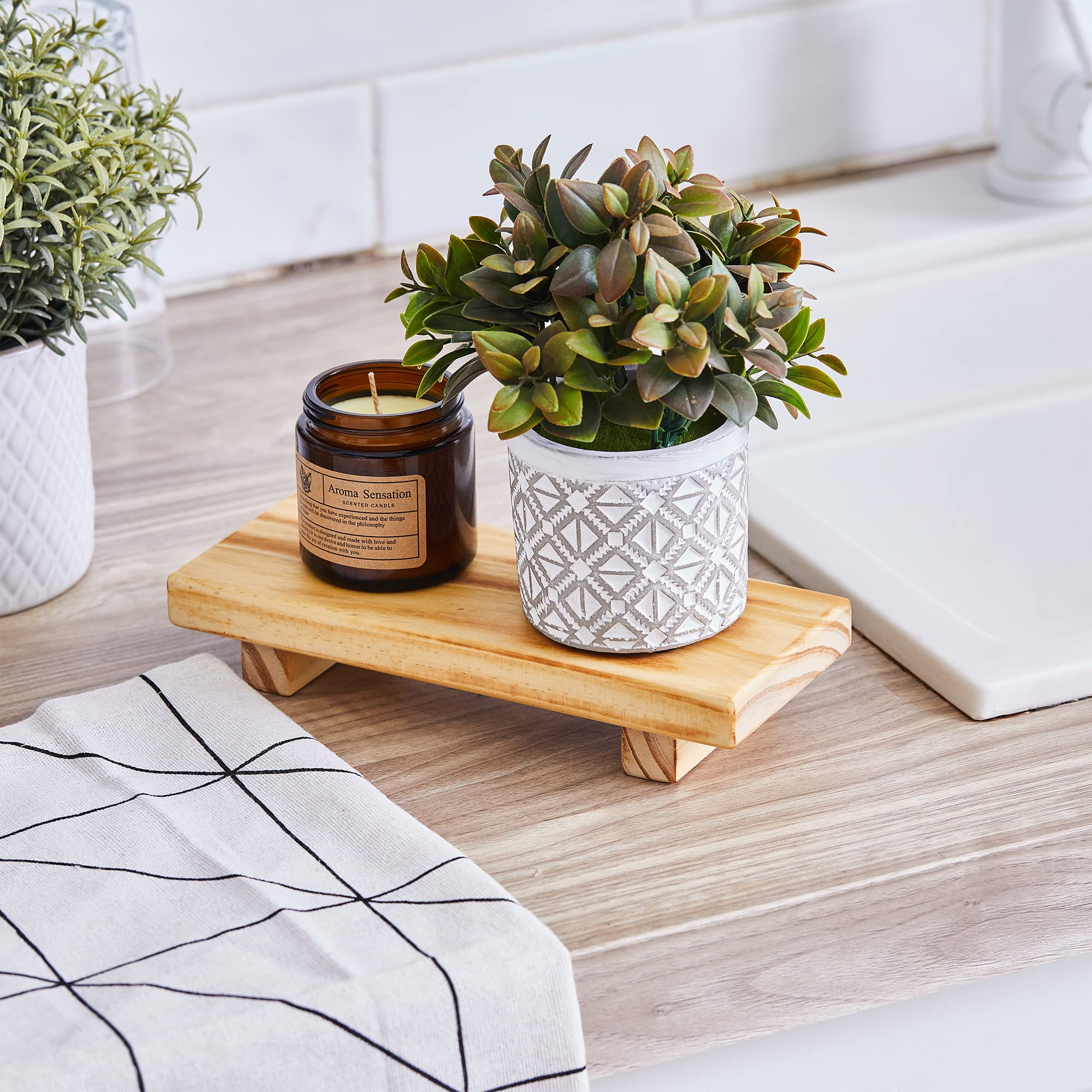 Wood Pedestal Soap Stand, Farmhouse Wood Riser, Soap Dish Holder Decor For Bathroom Kitchen, Soap Tray, Rustic Candle Plant Hold