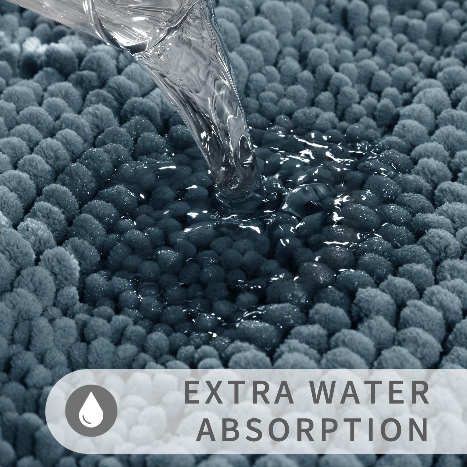 Yimobra Washable Bathroom Rugs Sets 2 Piece, Non Slip Quick Dry Absorbent Bath Mat Set, Chenille Luxury Shower Rugs For Bathroom