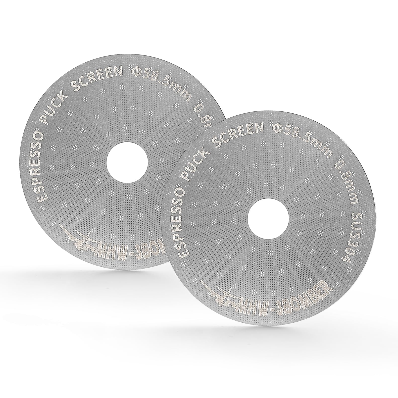 Mhw-3Bomber 58.5Mm Espresso Puck Screen With Round Hole 2 Packs Metal Espresso Filter 0.8Mm Thickness Coffee Filter For La Marzo