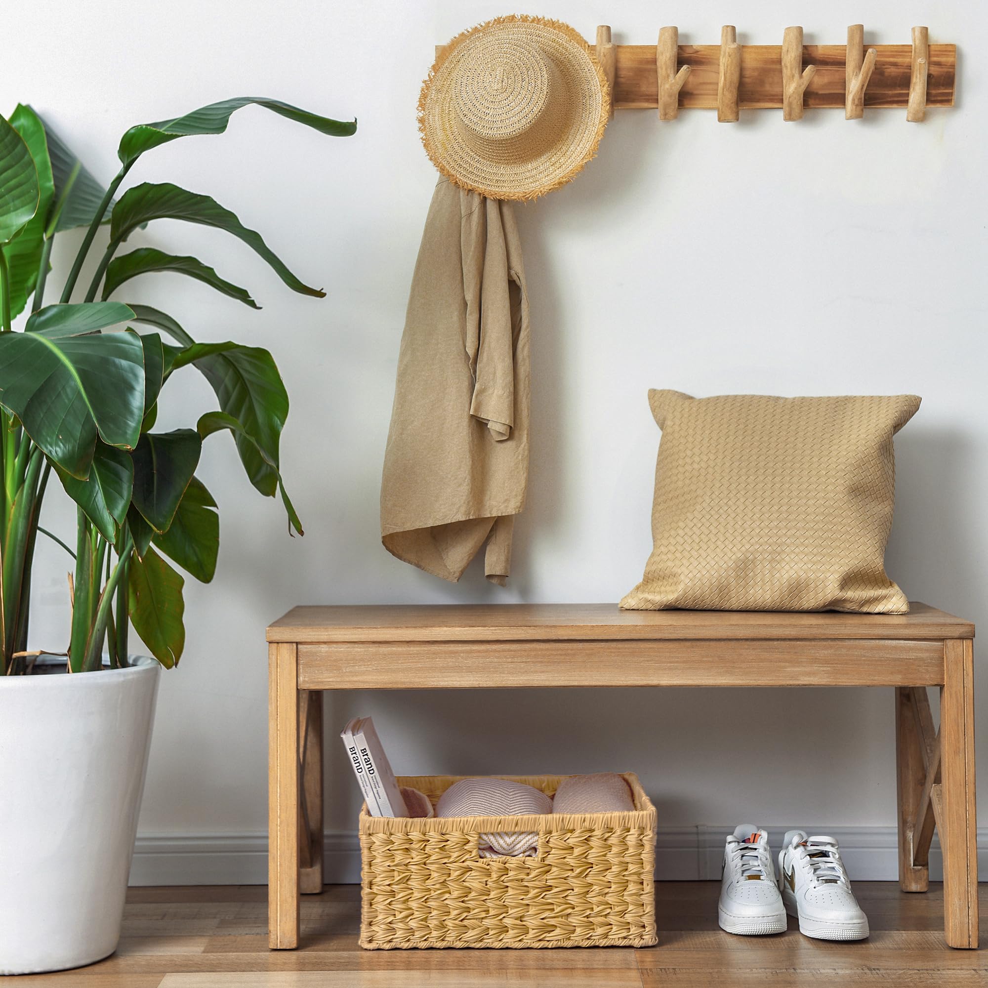 Granny Says Large Wicker Basket, Decorative Woven Basket For Storage, Wicker Basket With Handles, Waterproof Storage Basket For