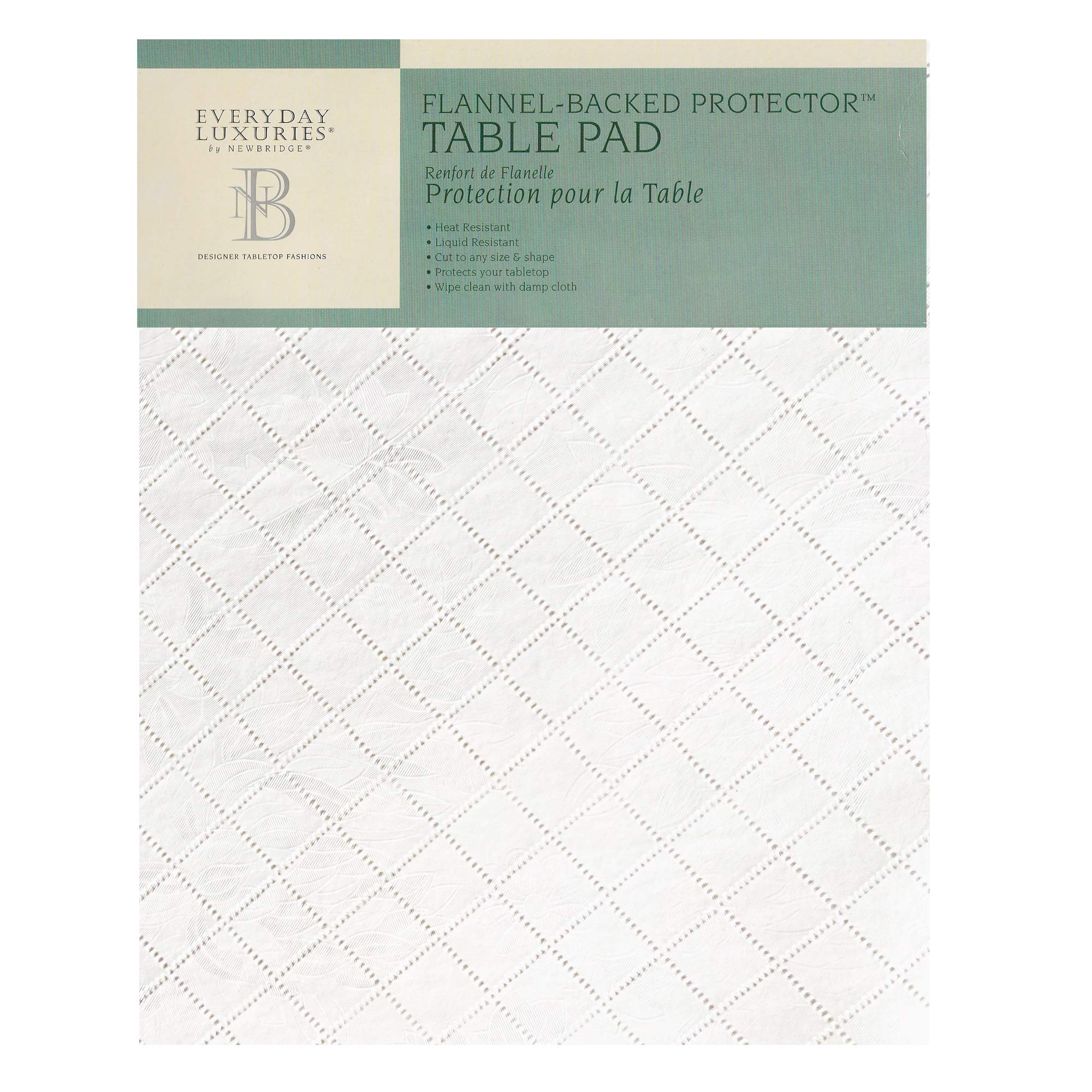 Newbridge Quilted Waterproof Cut to Fit Table Pad Protector with Flannel Backing, Heat Resistant, Wipe Clean, Cushioned Pad Prot