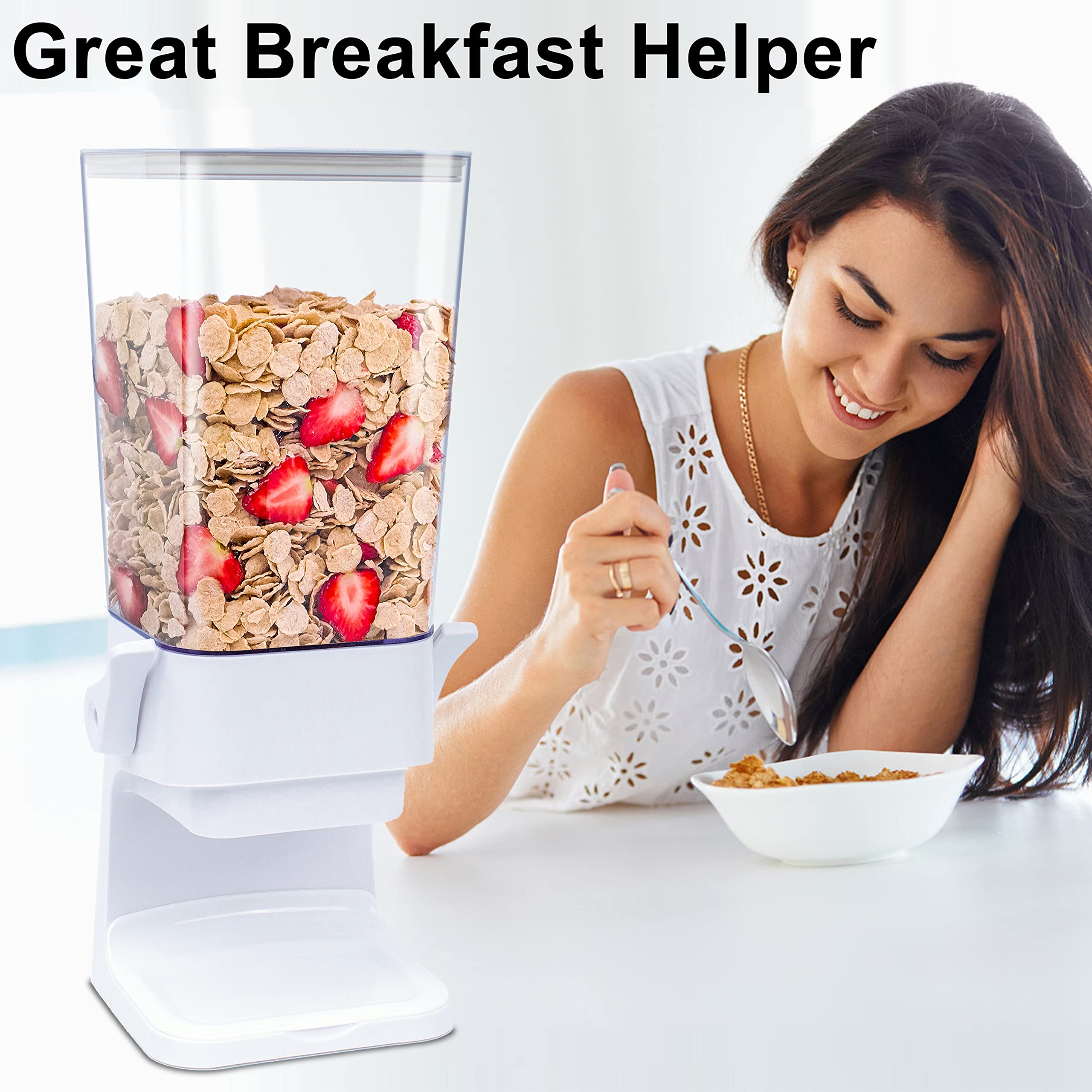 Zeadesign Cereal Dispenser Countertop 2Pc, Cereal Containers Storage, 5L Organization And Storage Containers For Kitchen, Dry Fo