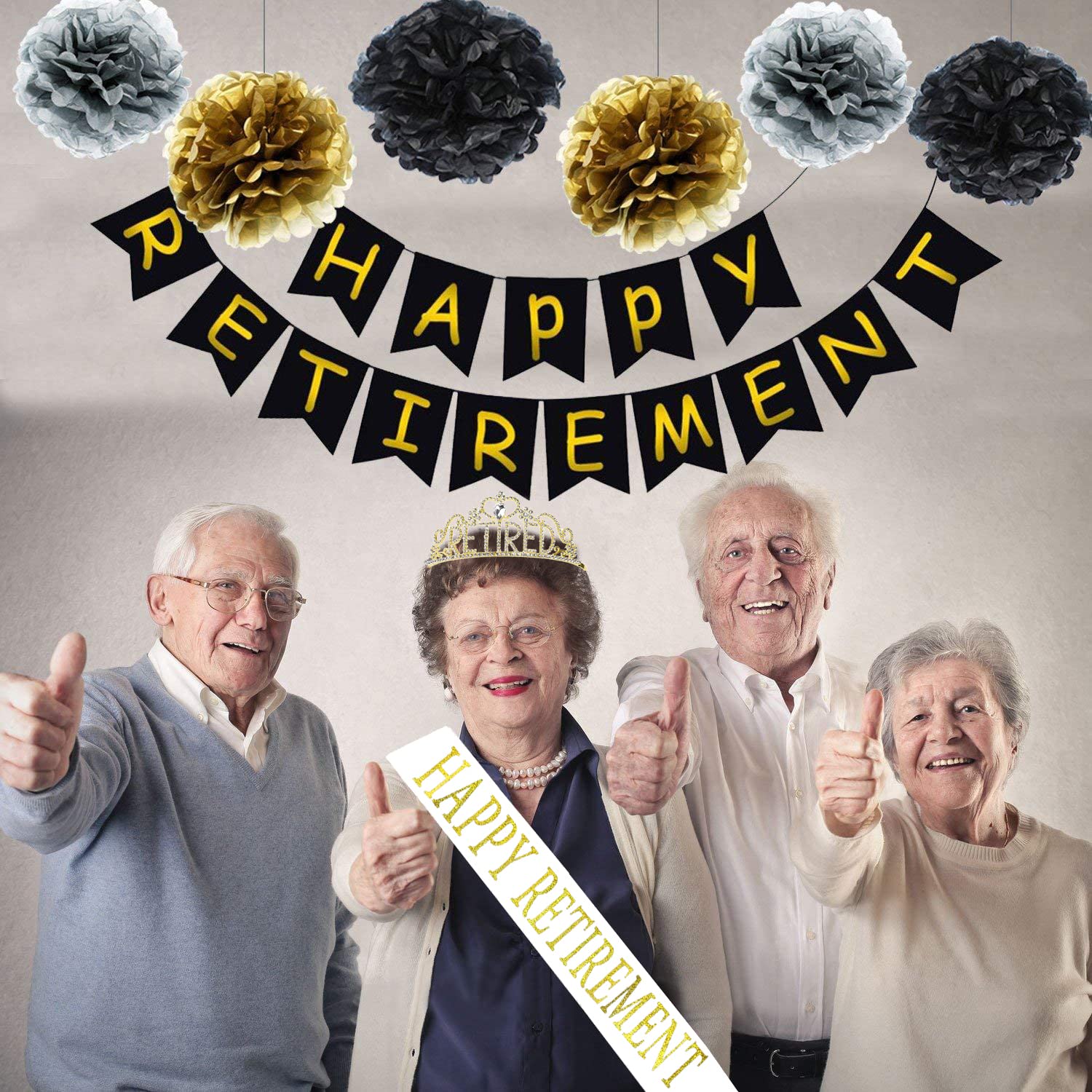 Jetkong Retirement Party Decorations Retired Tiara/Crown, Retired Sash For Women Retirement Gifts, Retirement Party Supplies, Gi