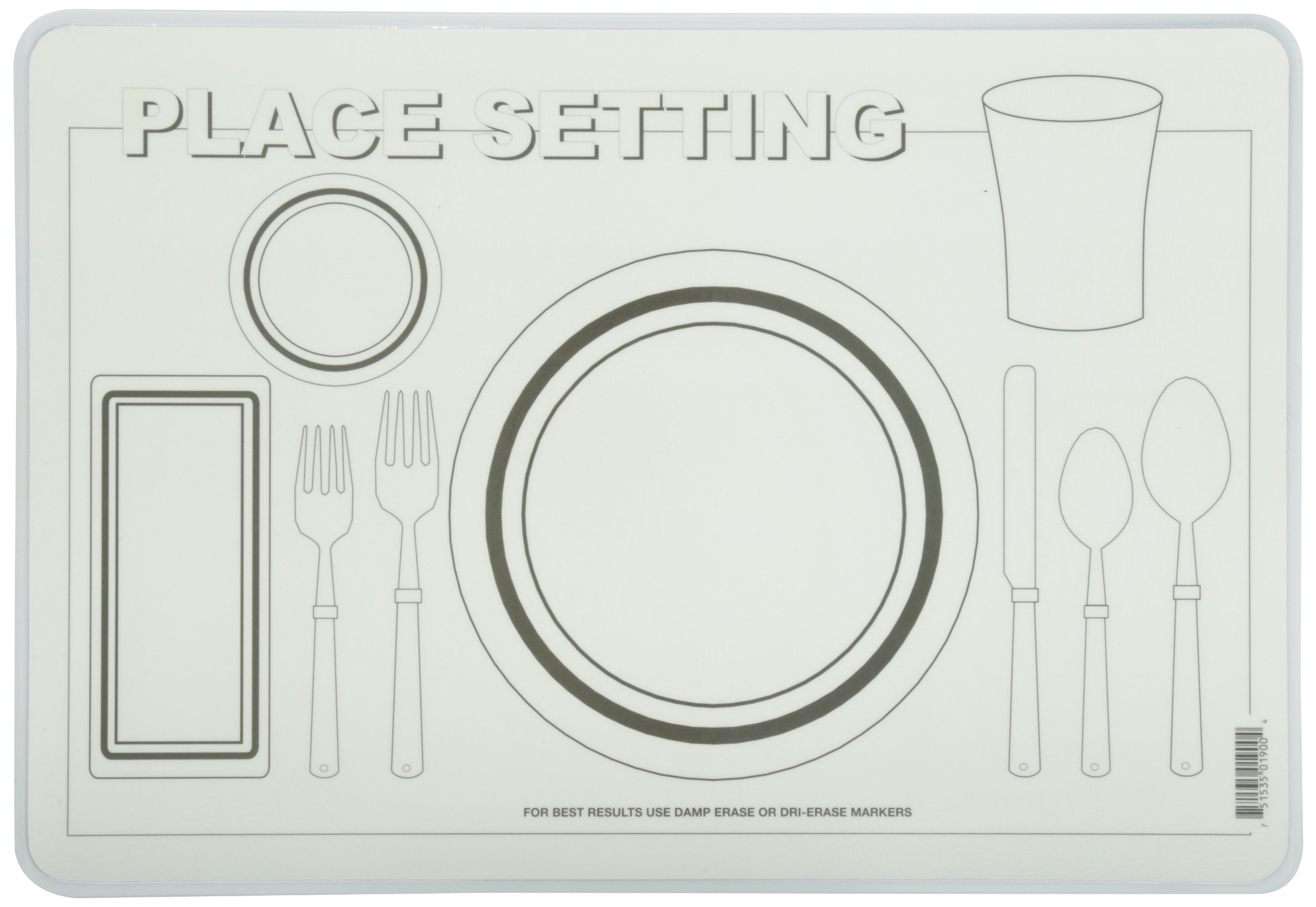Painless Learning Place Setting Placemat 12 X 17 1/2 Inches, Multicolor