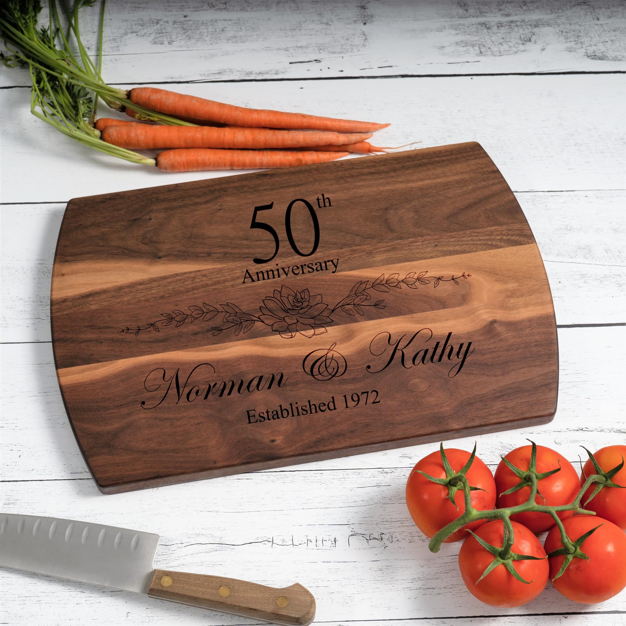 Personalized Cutting Board - 4 Sizes Engraved Charcuterie Board- Anniversary or Christmas Gift, Anniversary Present for Parents