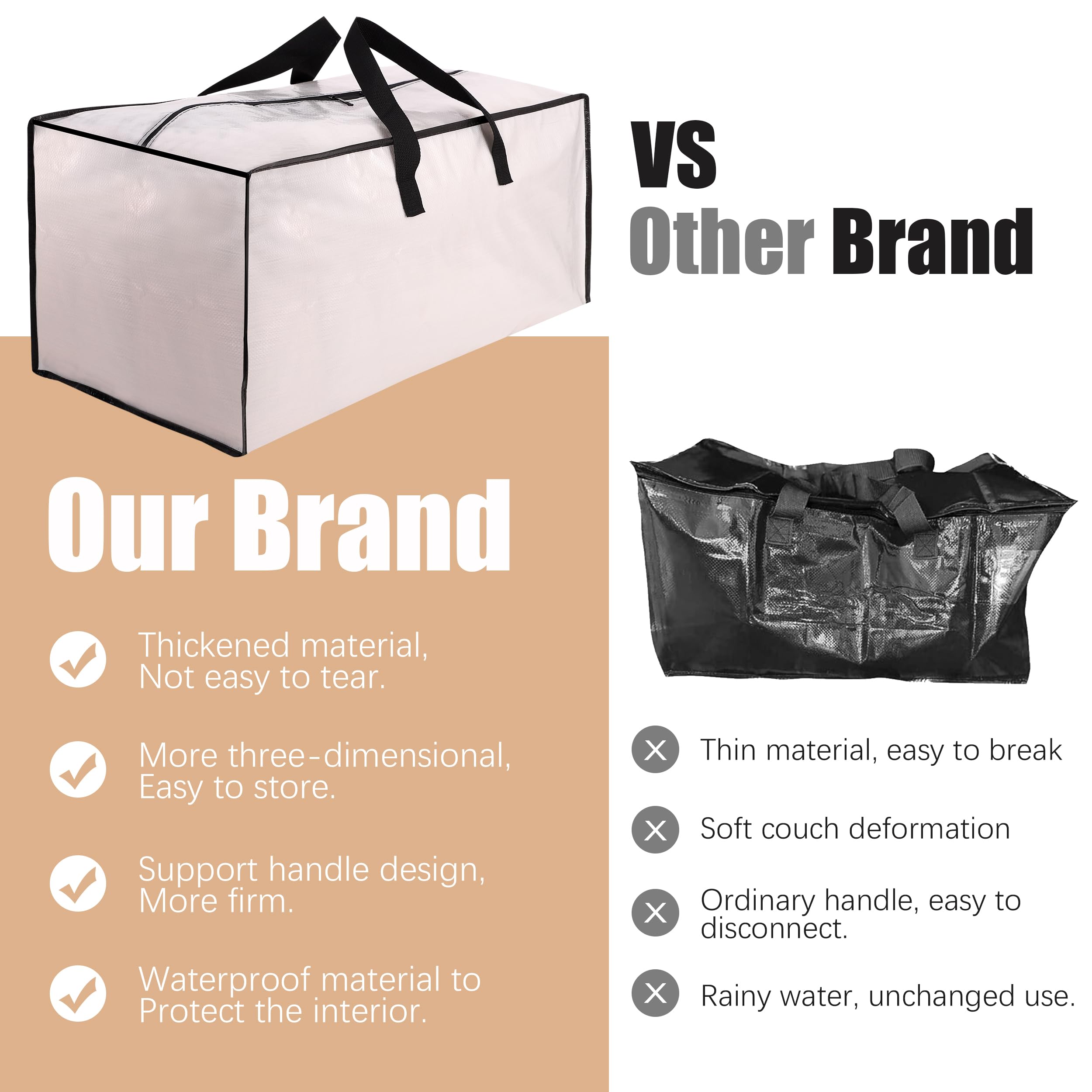 Naturelux Heavy Duty Moving Bags With Backpack Straps And Strong Handles, Alternative To Moving Boxes And Storage Totes For Dorm