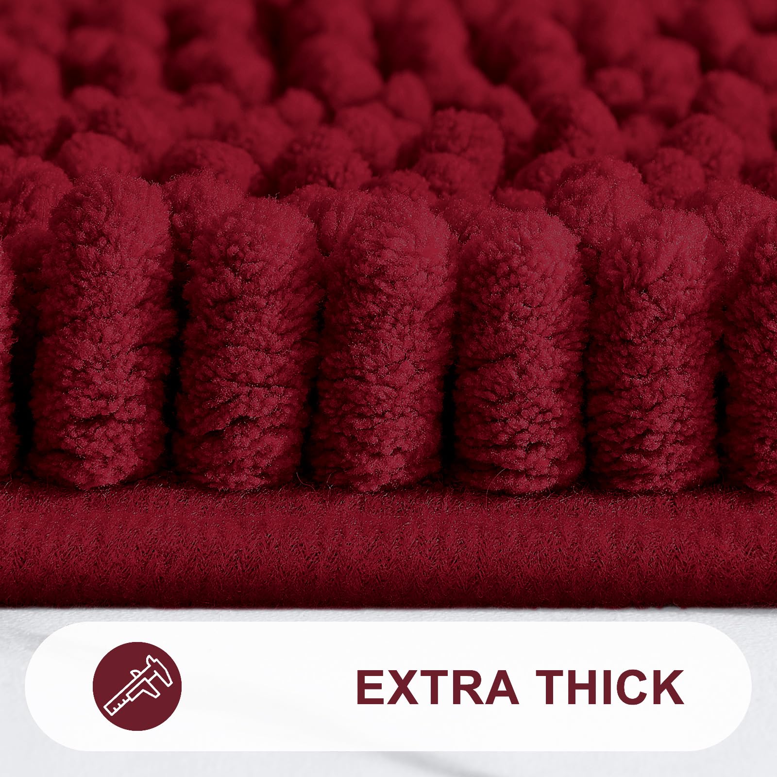 Grandaily Chenille Striped Bathroom Rugs 24X16, Extra Thick And Absorbent Bath Rugs, Non-Slip Soft Plush Shaggy Bath Carpet, Mac