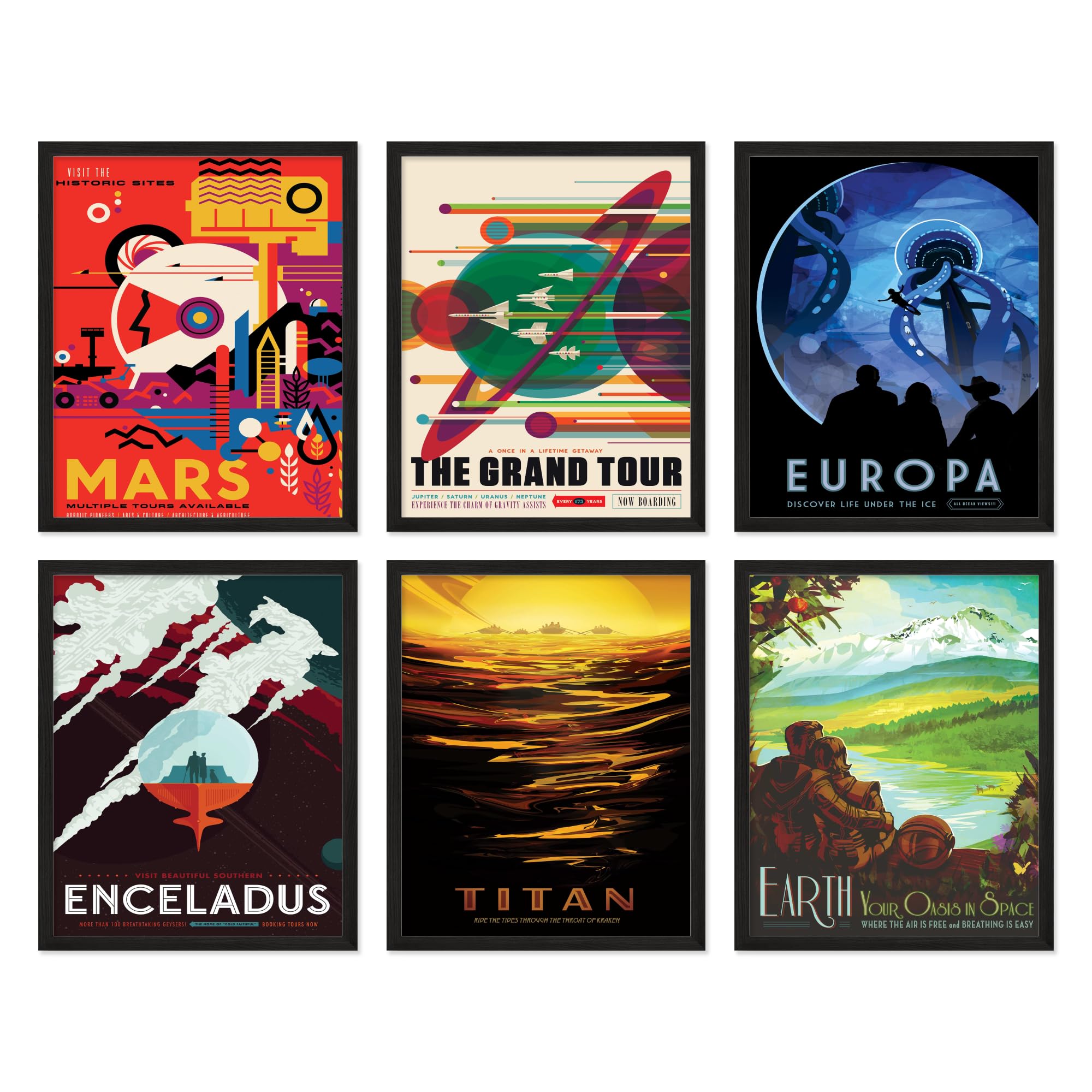 TnT Prints TmO2 NASA Recruitment Posters - Space Poster  Space Wall Art  NASA Poster  Mars Planet  Space Art  Vintage Space Poster  NASA Posters  Space Posters for Bedroom - Unframed Set of 6 (8x10)
