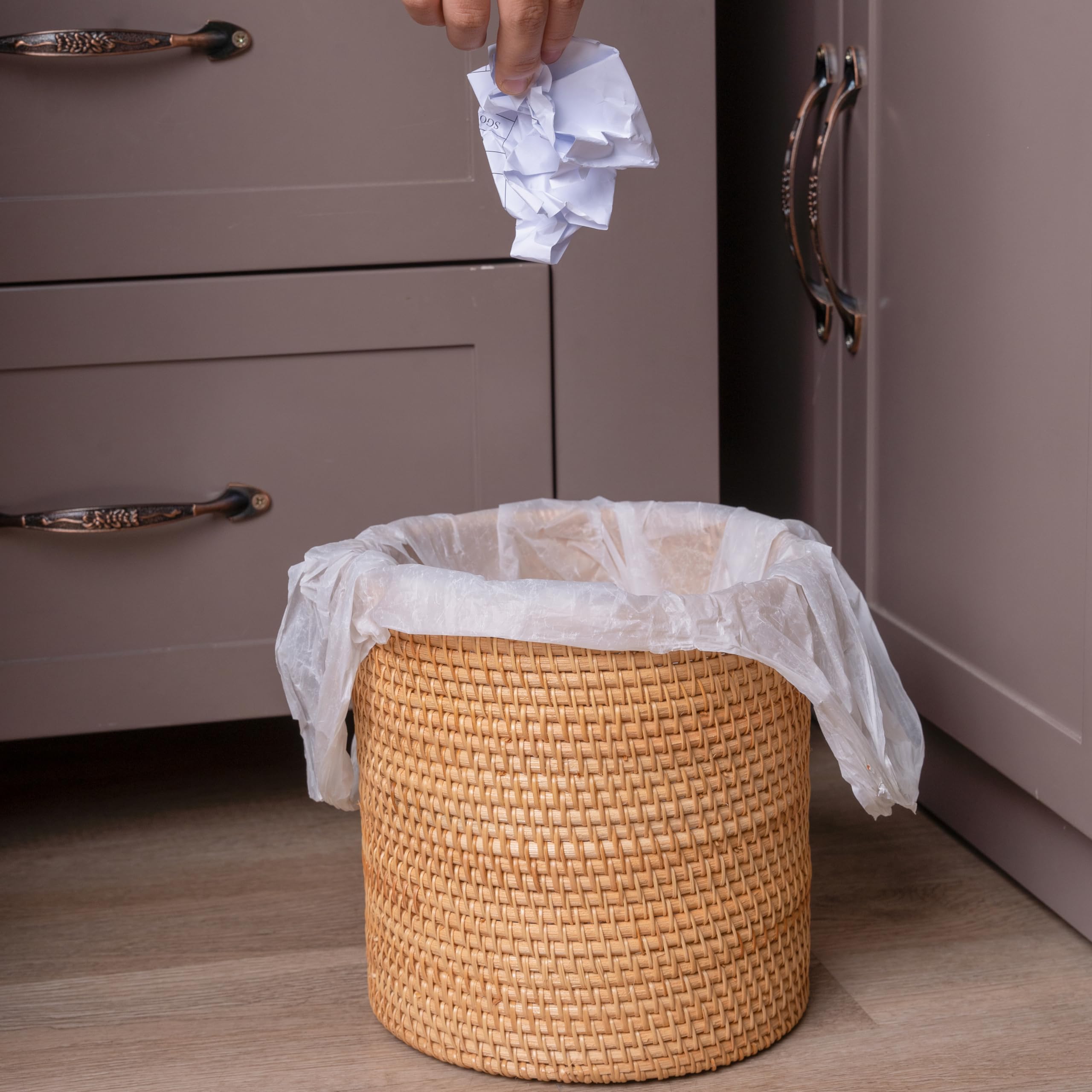 Kolwoven Mini Trash Cans, Mini Storage Bin Table, Desk Trash Can Mini, Narrow Trash Can Bathroom, Slim Garbage Can, Small Waste