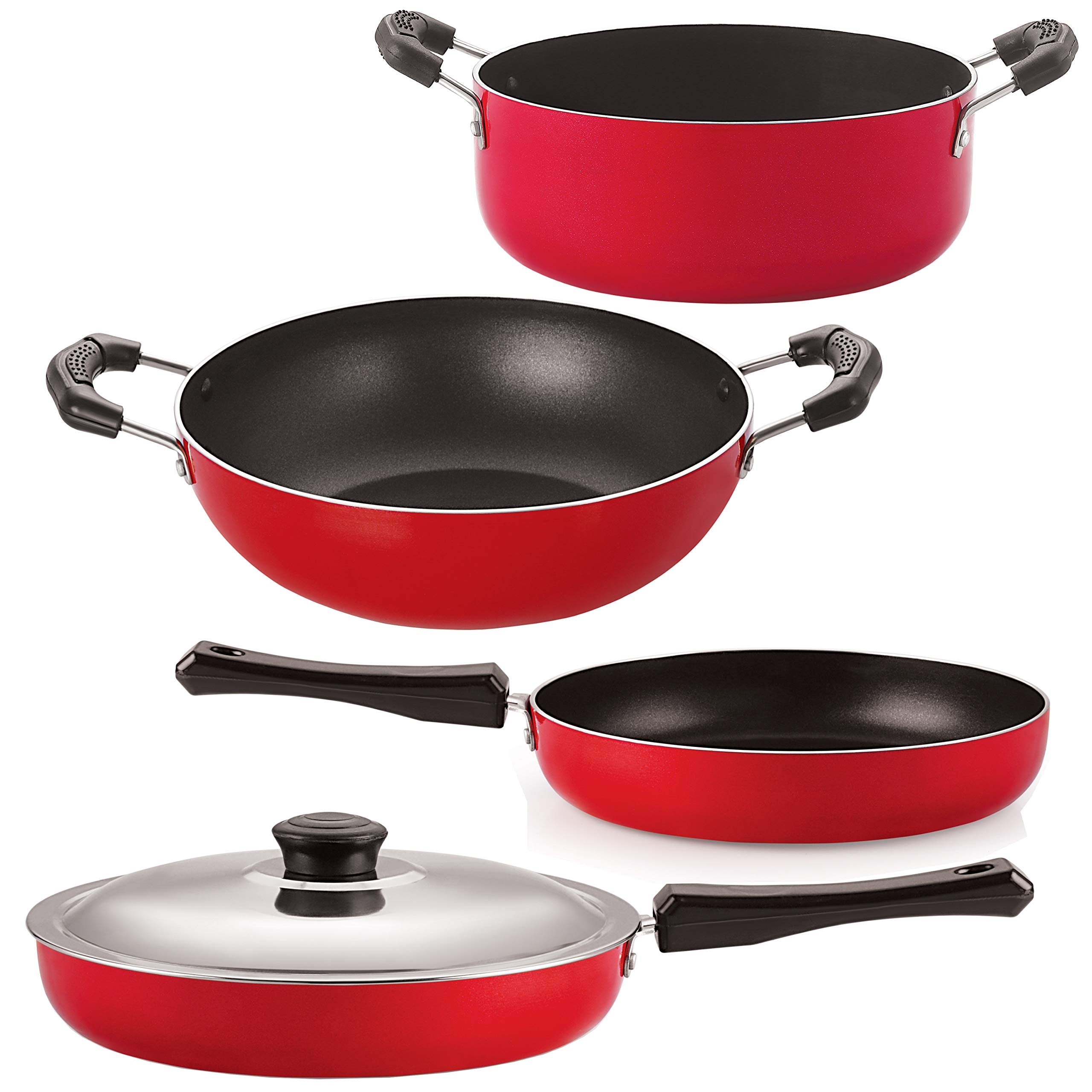 Nirlon Best Home Non Stick Aluminium 4 Piece Cookware Set