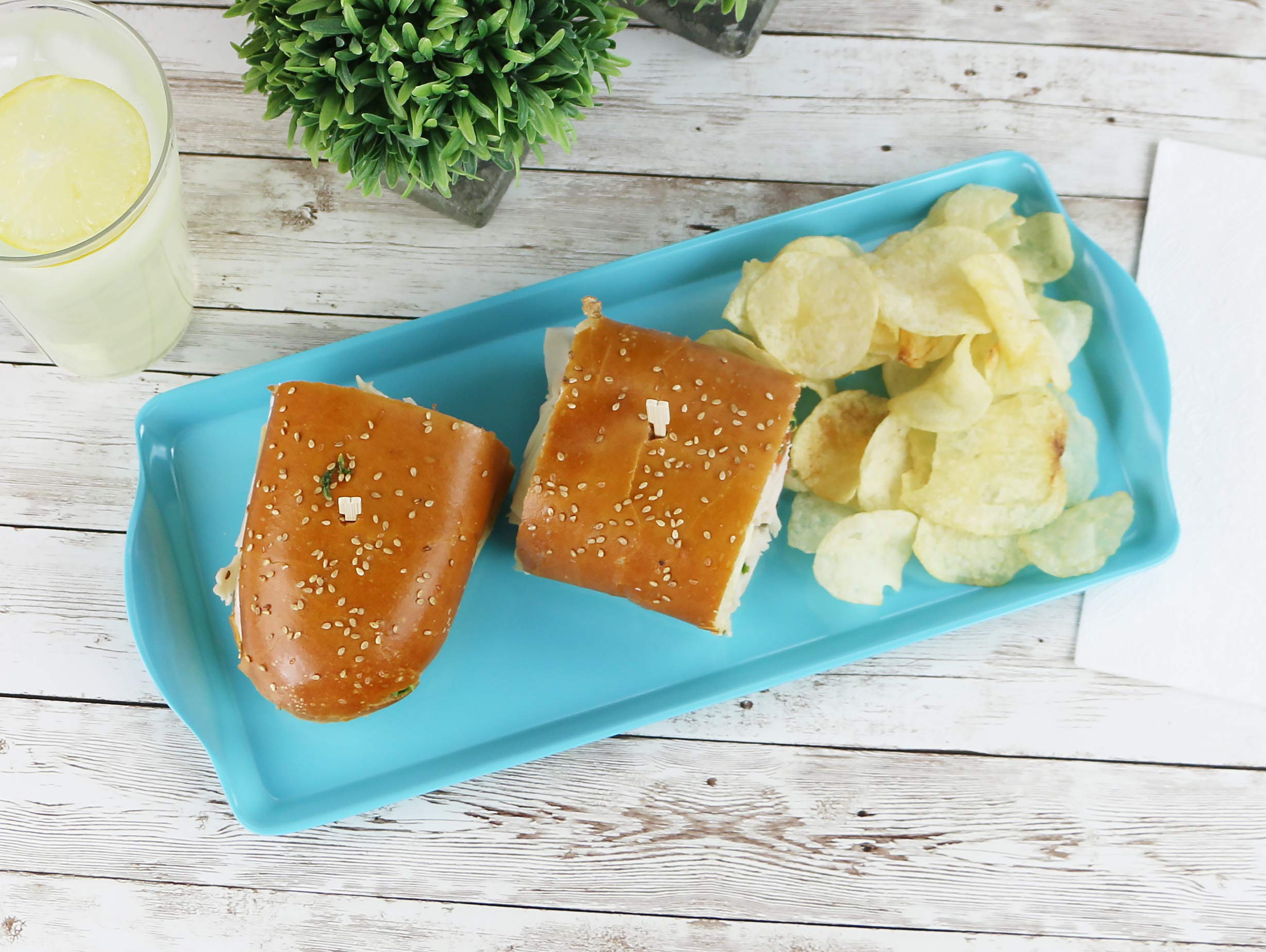 Reston Lloyd Melamine Plastic Tidbit Tray, Bpa-Free, Food Safe, Multipurpose Platter Serving Tray, Bathroom/Table Organizer, Tur