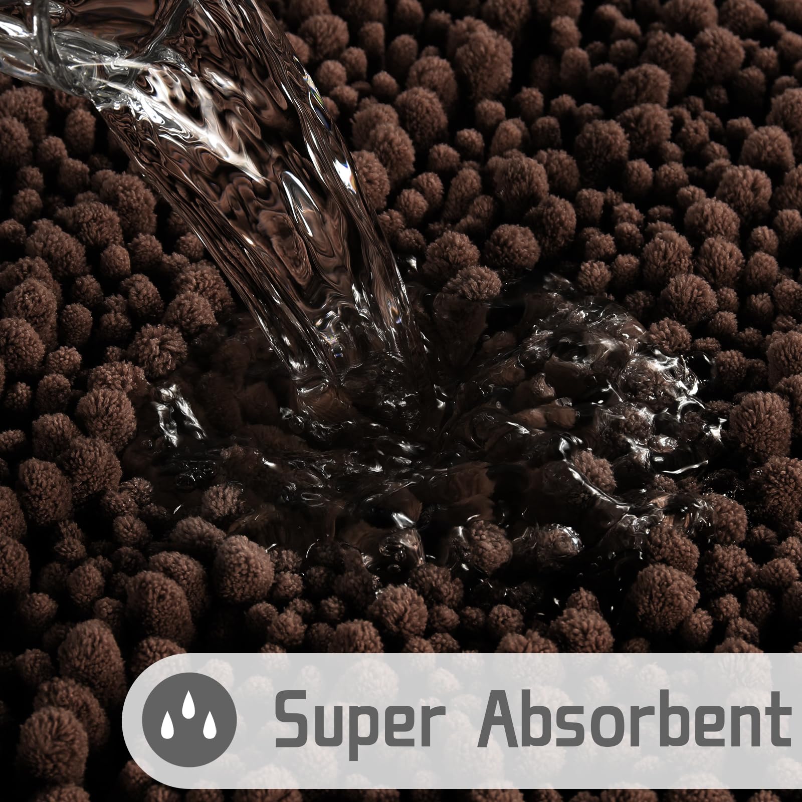 Yimobra Original Luxury Shaggy Bath Mat  44.1 X 24 Inches  Super Absorbent Water  Non-Slip  Machine-Washable  Soft and Cozy  Thick Modern for Bathroom Bedroom  Brown