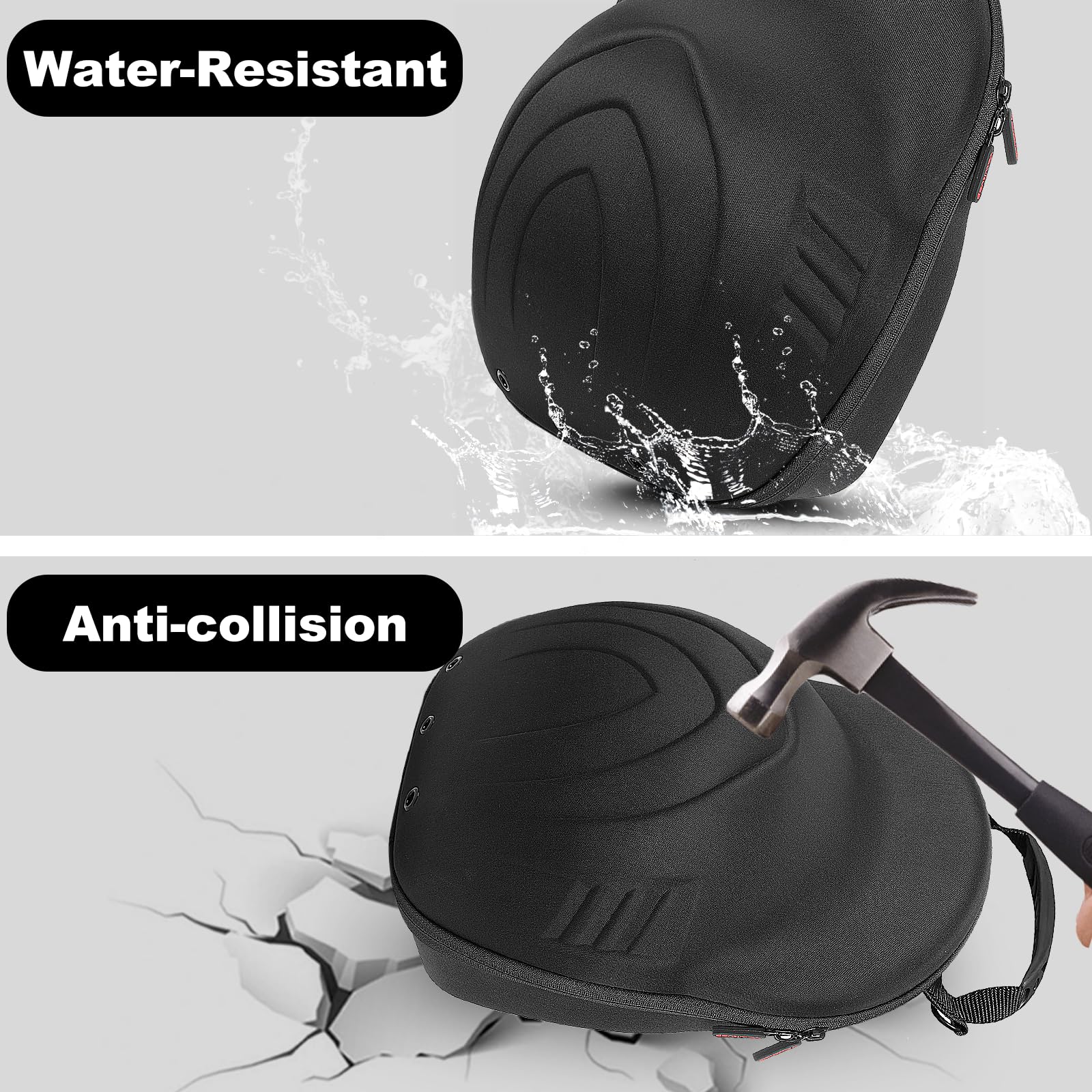 Yewltvep Hat Travel Case, Hard Hat Case For Baseball Caps, Hat Carrier Storage Bag For 6-7 Baseball Hat Organizer For Travel Wit