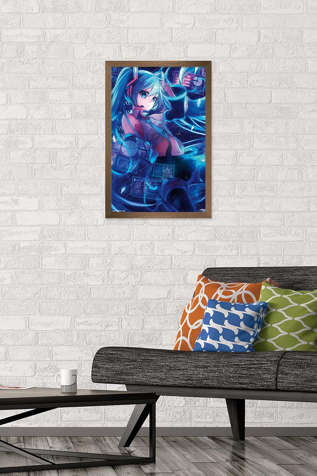 Trends International Hatsune Miku - Screens Wall Poster, 14.725'' X 22.375'', Bronze Framed Version