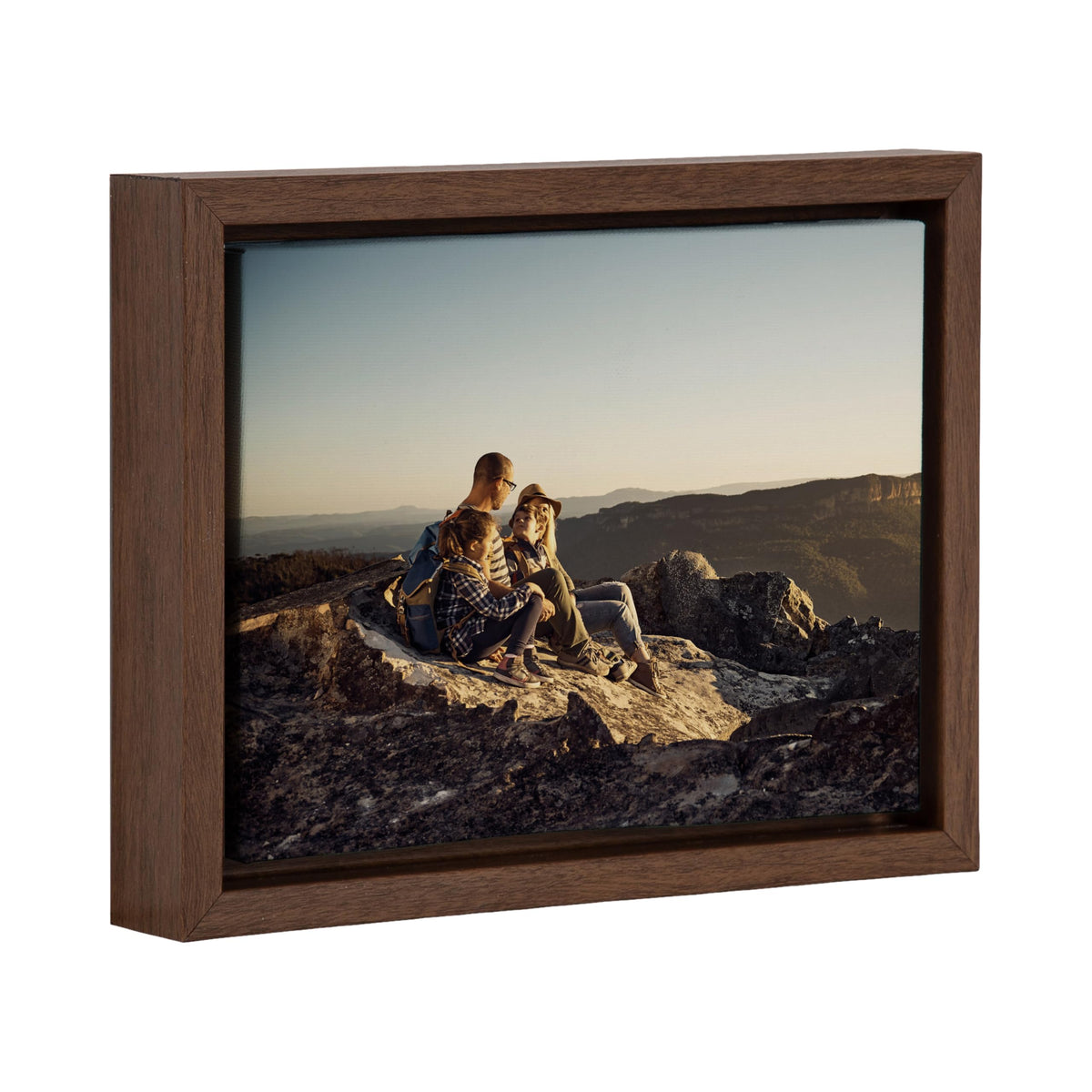 Kate And Laurel Custom Printed Framed Canvas Wall Art, 10X8 Brown, Sylvie Personal Canvas Print With Your Photos For Bedroom Or