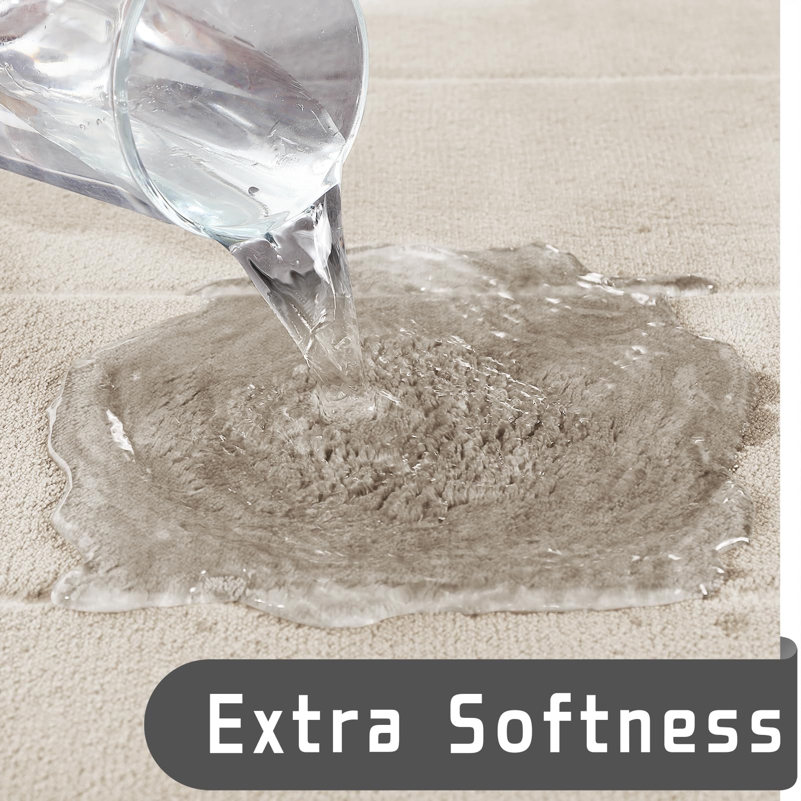Yimobra Memory Foam Bath Mat Set, 2 Piece Soft Bathroom Rugs,17X24 And 24X20.4 U-Shaped Bathroom Rug, Toilet Mat, Water Absorpti