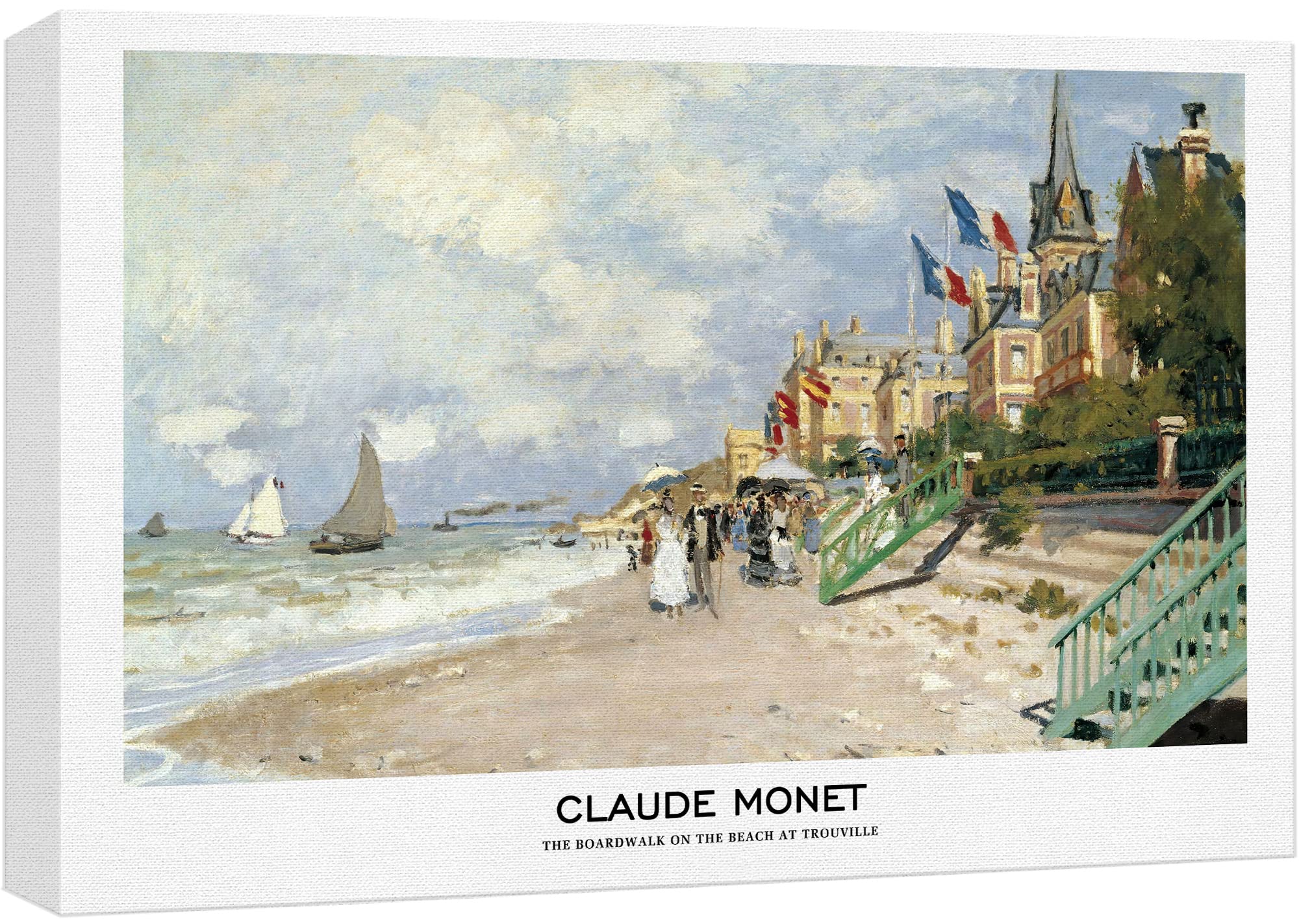 Wall26 Canvas Print Wall Art The Boardwalk Beach Trouville By Claude Monet Historic Classical Illustrations Fine Art Decorative