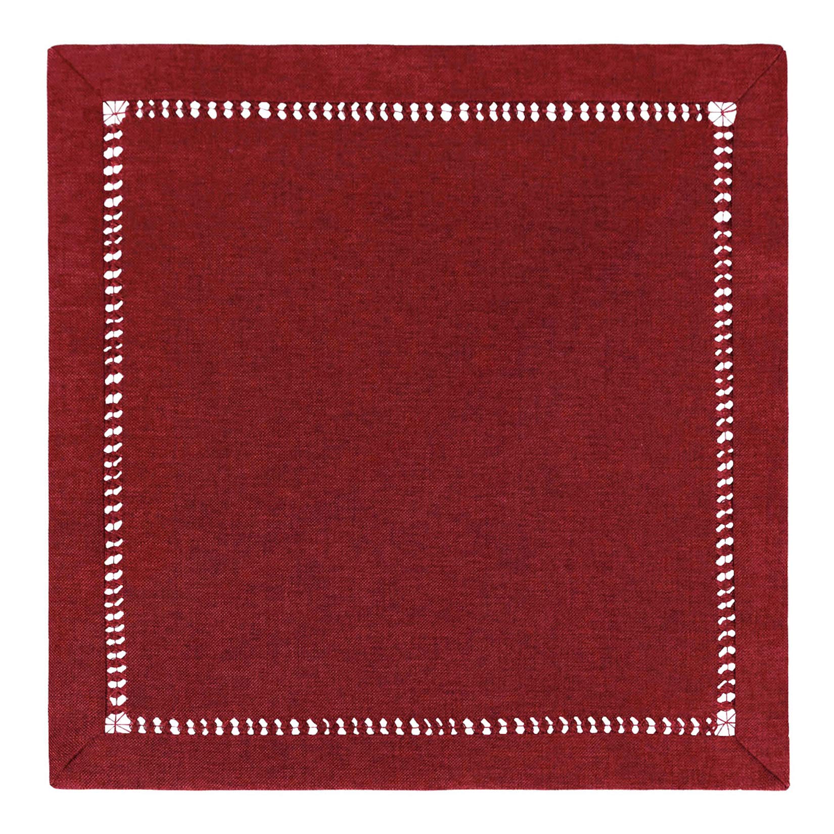 Grelucgo Handcrafted Solid Color Napkins, Double-Hemstitched (Burgundy, 18 X 18 Napkins (Set Of 4))
