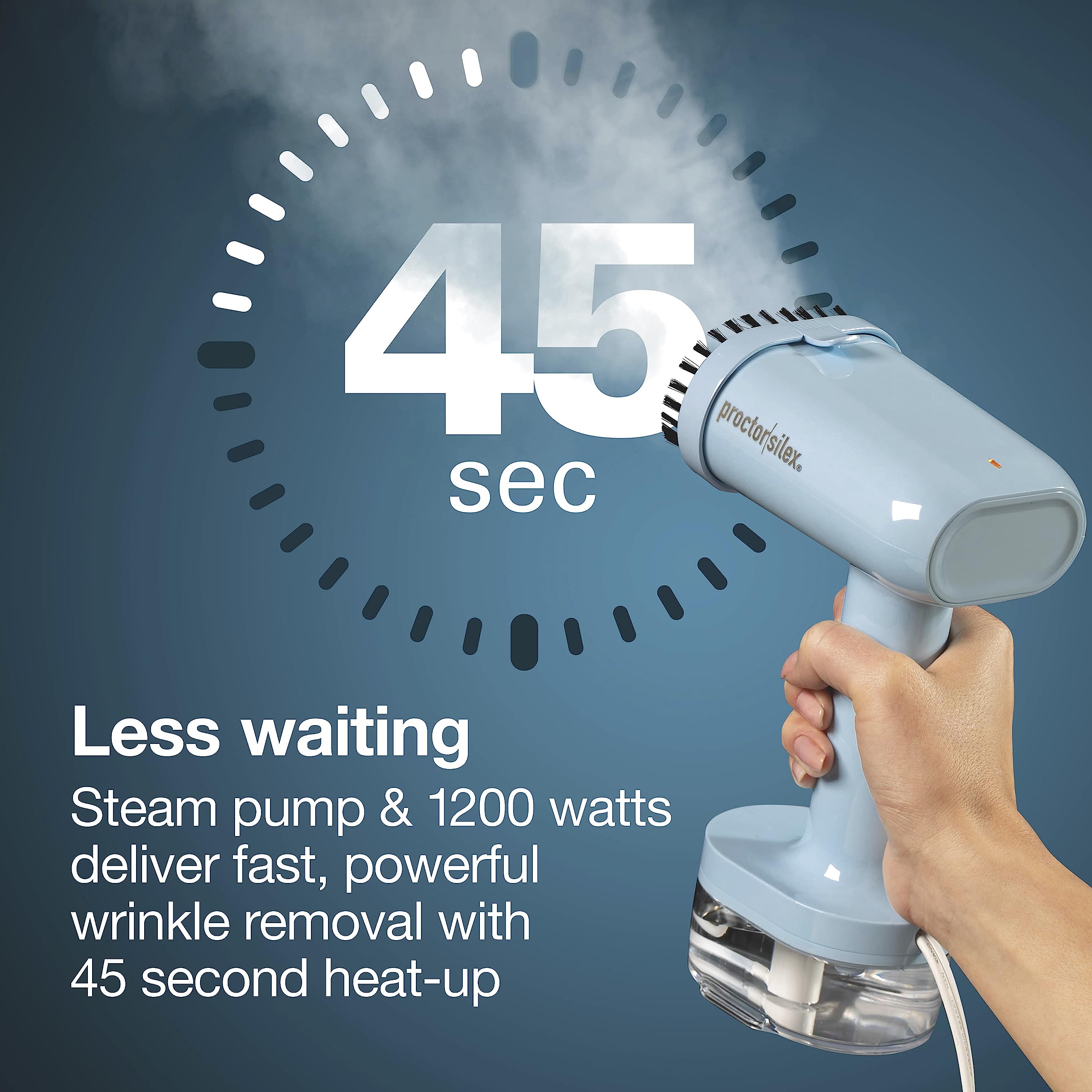 Proctor Silex Compact Travel Iron & Garment Steamer For Clothes, Ready In 45 Seconds For 7 Minutes Of Continuous Use, Portable A