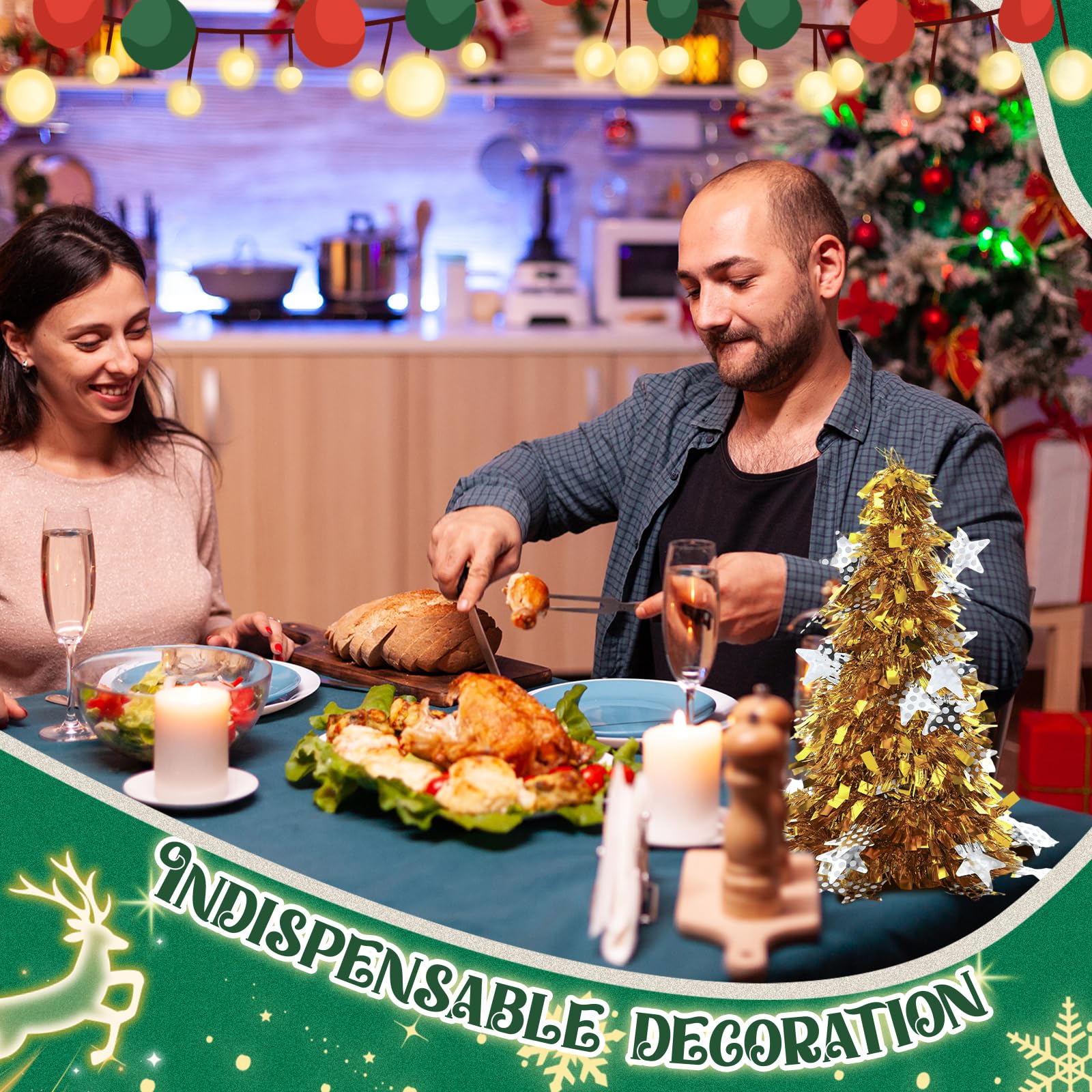 Libima 20 Pcs 10 Inch Mini Tinsel Christmas Tree Artificial Sequins Tabletop Christmas Tree Glitter Metallic Small Xmas Trees Mi