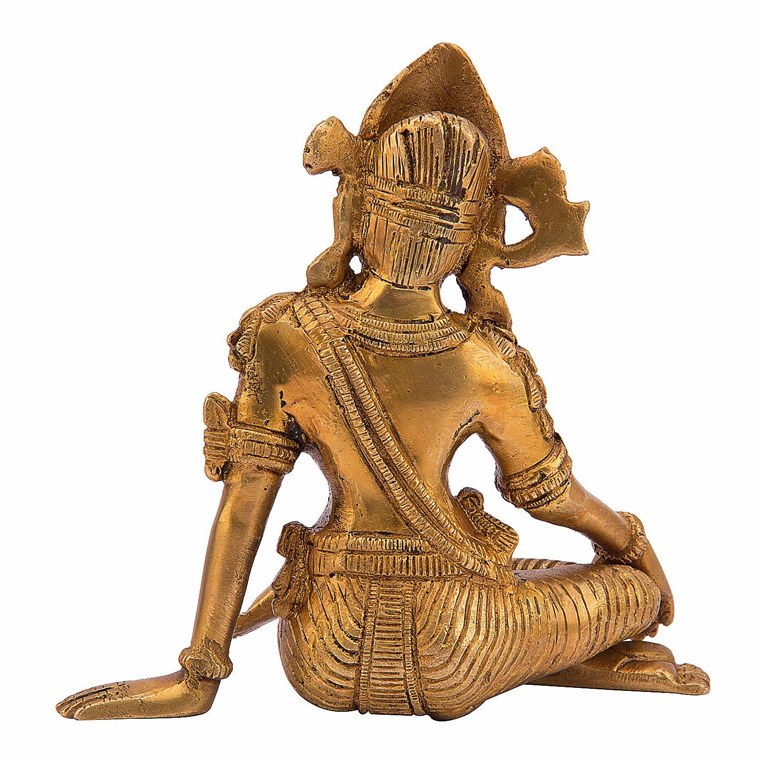 Kartique Indra Dev Sitting Murti | Gold Finish 6 Inch Vastu Decor For Home | Mandir Showpiece For Housewarming Gift | Indra Dev