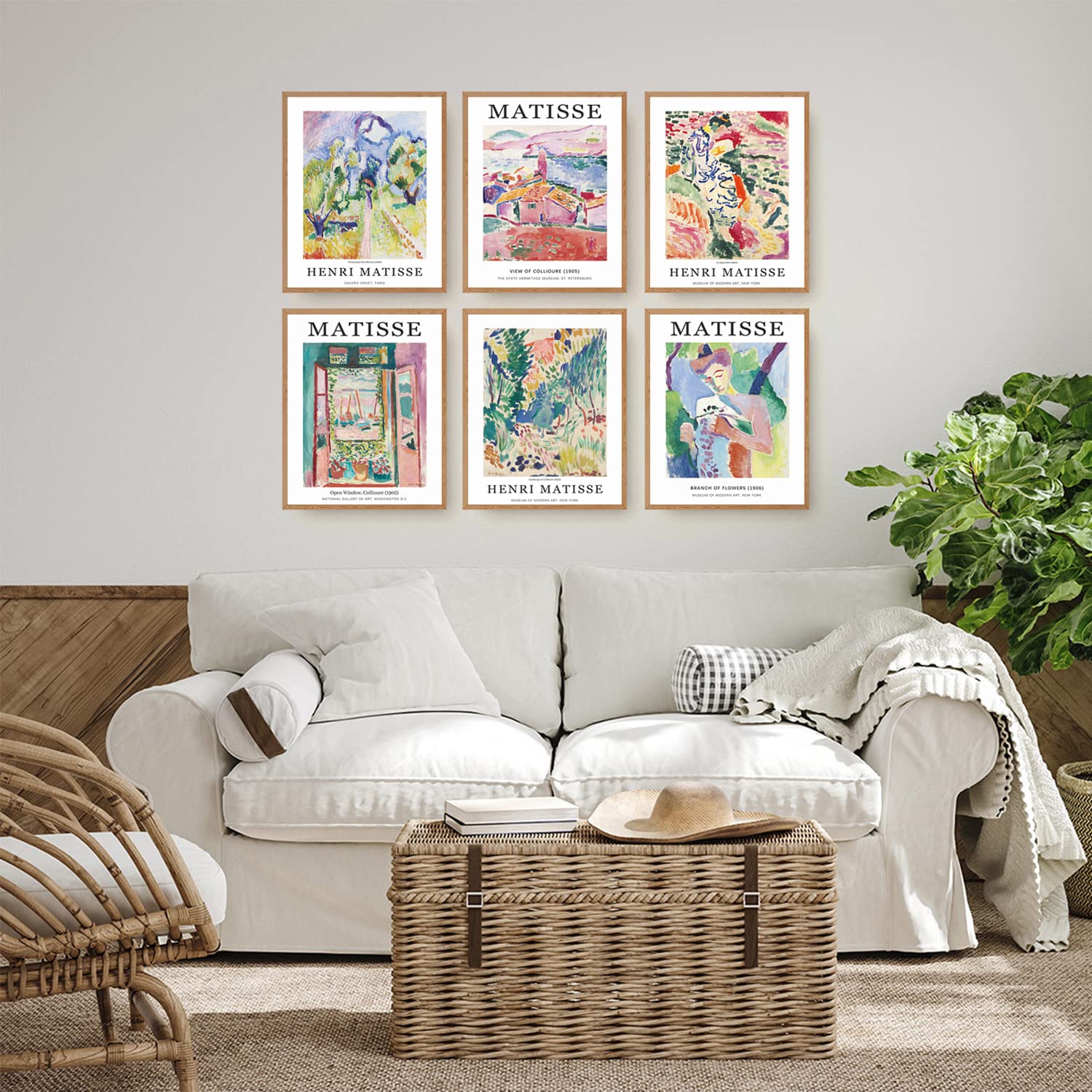 Matisse Wall Art Prints Set Of 6 Canvas Aesthetic Posters Gallery Floral Rainbow Nature Landscapes Abstract Colorful Famous Arti