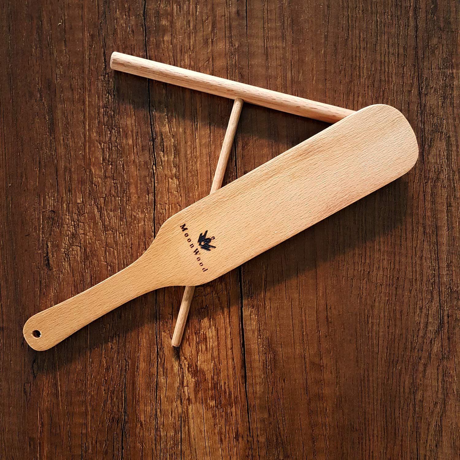 Crepe Spreader Stick And Spatula Kit - 2 Piece Set (7    Spreader And 12    Spatula) Convenient Size To Fit Large Crepe Pan Make