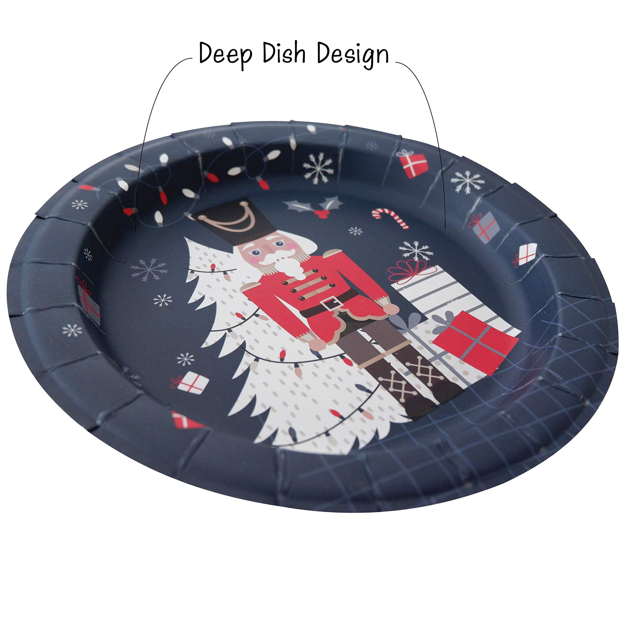 Paper Plates - 60-Count 8'' X 8'' Disposable Christmas Party Supply Dessert Plates In 6 Designs - Reindeer, Santa, Polar Bear, E