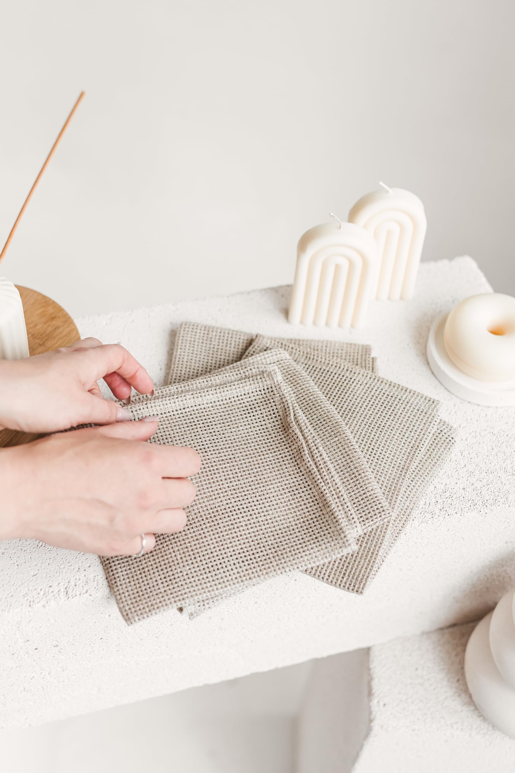 Linen Exfoliating Washcloth For Face - 4-Pack - 100% Flax Linen Washcloths - 12X12-Inch Small Exfoliating Towel - Linen Face Tow