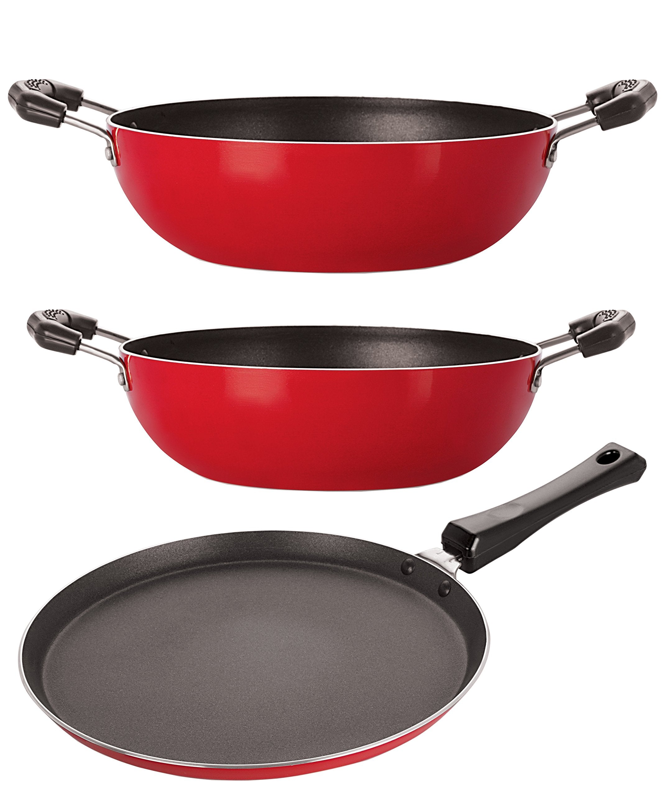 Nirlon NonStick Coated Aluminium Dishwasher Safe Kitchen Cooking Essential Combo Gift Set Offer