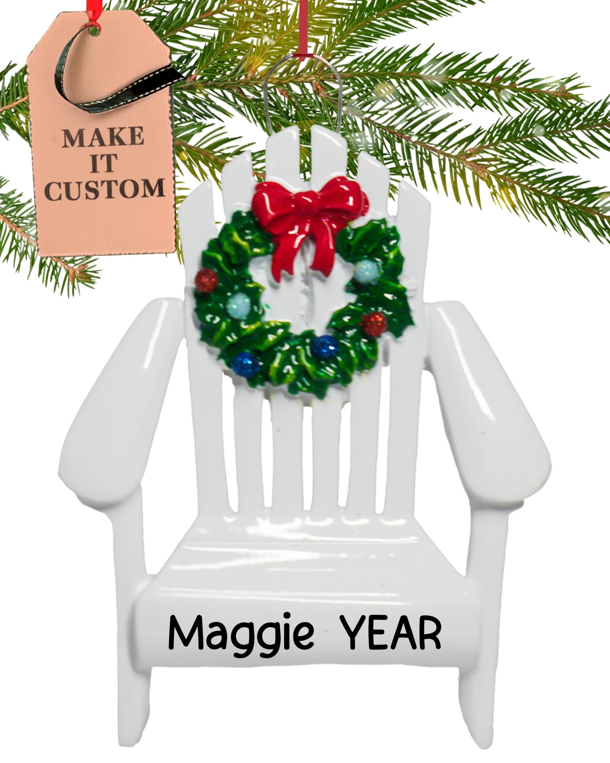 Personalized Beach Chair Ornament 2025 | Free 24h Customization | Laser Engraved Travel Christmas Ornaments for Tree | Custom Gi