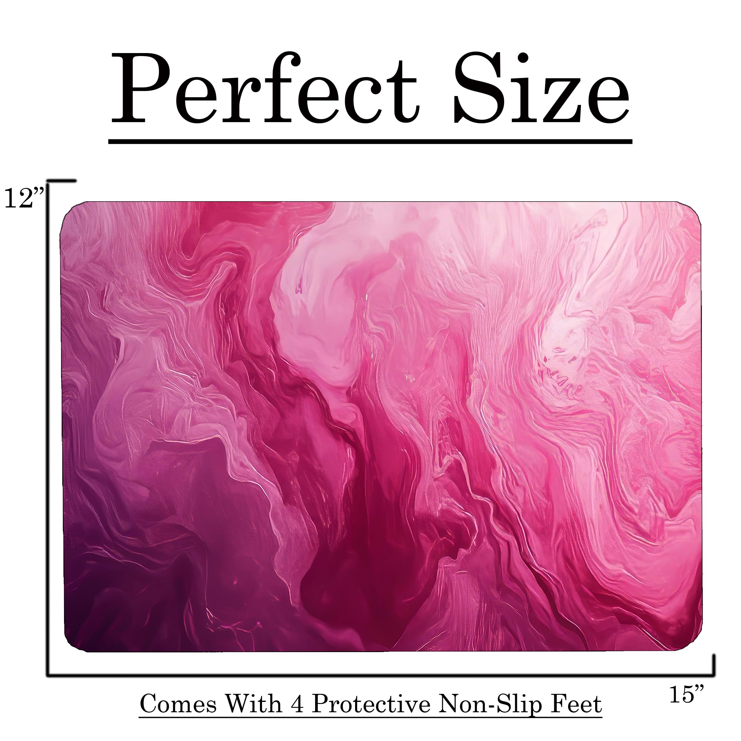 Pink White Marble Kitchen Glass Cutting Board Ocean Decorative Gift Marbled Granite Stone Rock Gift For Her Mom Wife (Pink 3)