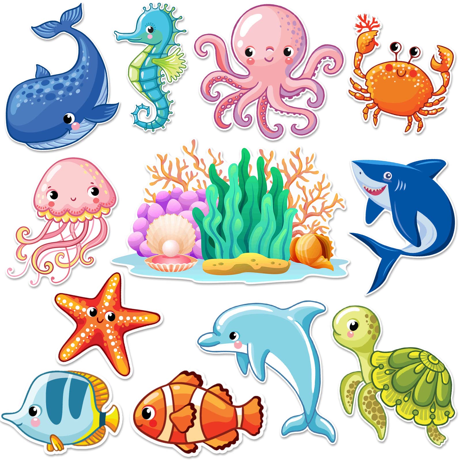 LEIFIDE 12 Pcs Cruise Door Decorations Magnetic Ocean Car Magnets Cruise Door Magnet Stickers Decorations Ocean Fridge Decor for