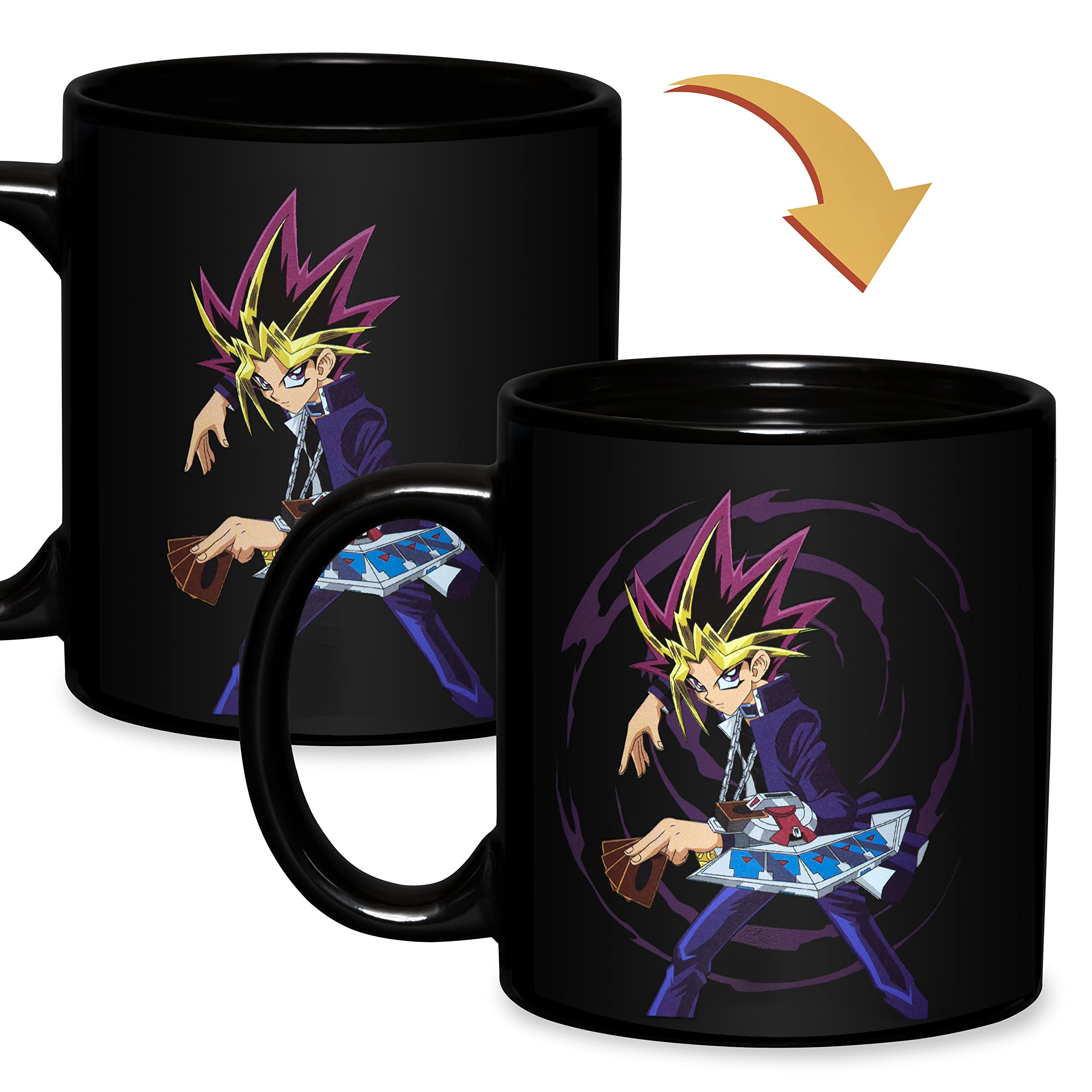 Surreal Entertainment Yu-Gi-Oh Yugi And Dark Magician Girl Monster Heat Change Ceramic Coffee Mug Black