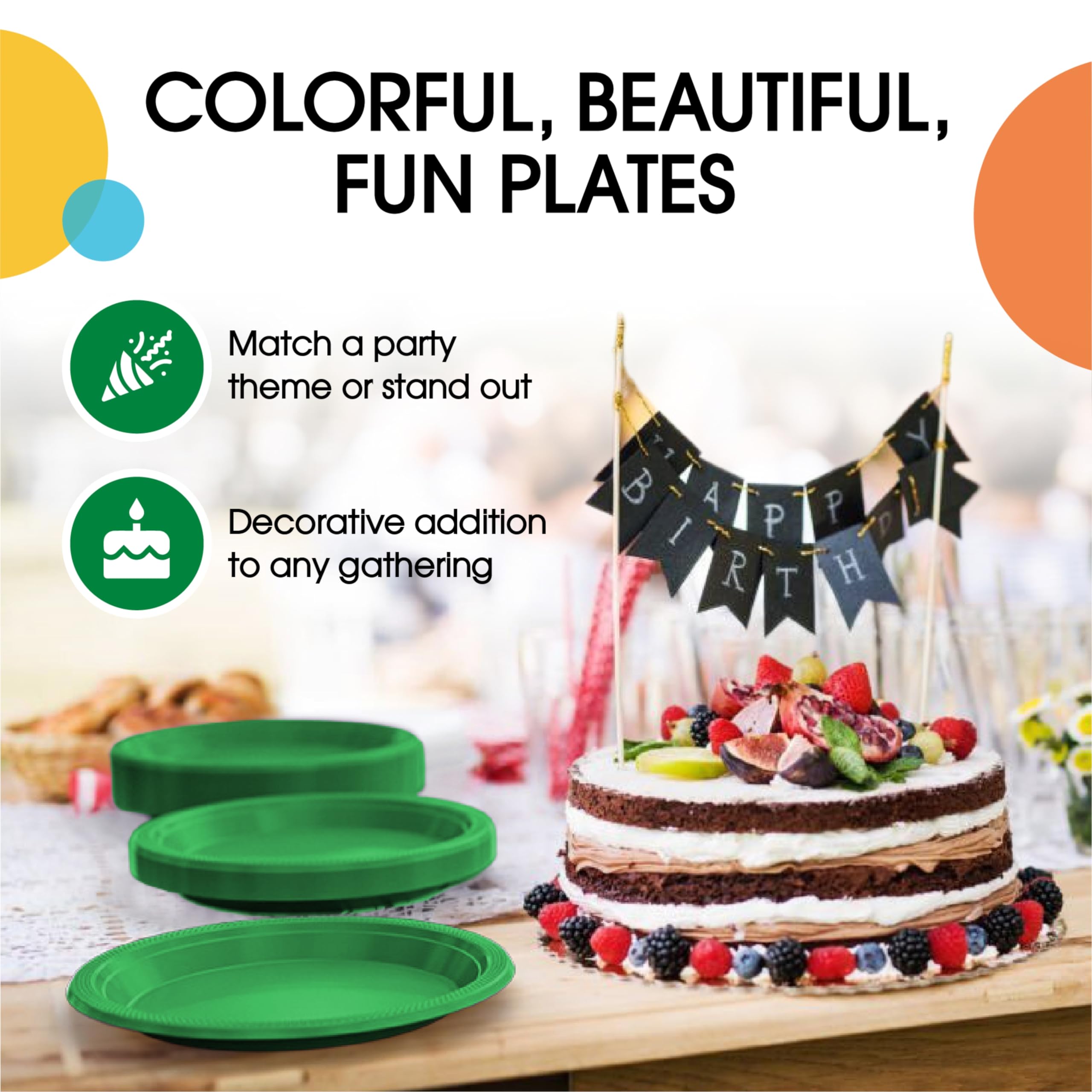 Exquisite Green Plastic Plates For Party 7 Green Disposable Plates For Party Supplies 50 Pcs Disposable Dinner Plate Heavy Dut
