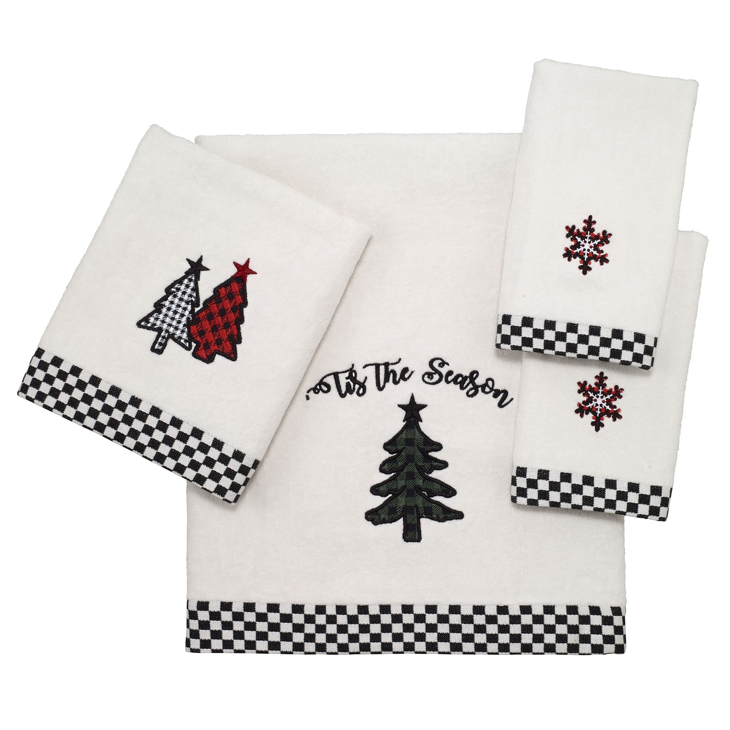 Avanti Linens - Fingertip Towels, Soft & Absorbent Cotton Velour, Christmas Decorations, Set Of 2 (Tis The Season Collection)
