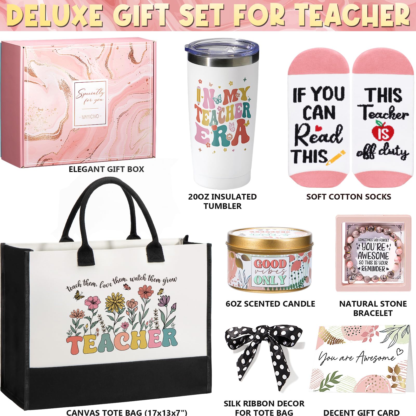Teacher Appreciation Gifts For Women, Best Teacher Gifts From Student End Of Year Teacher Gifts, Funny Gifts For Teachers W/Canv