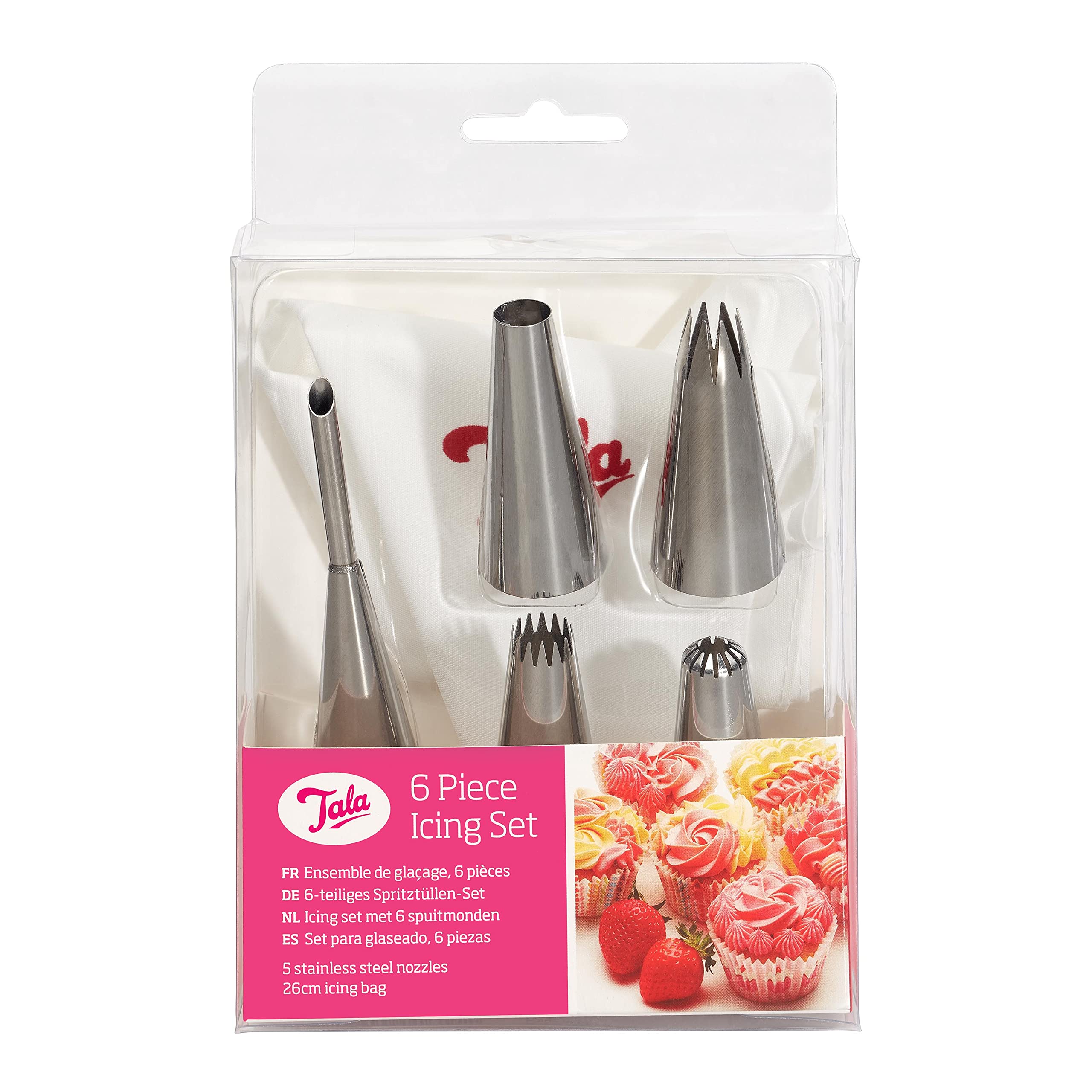 Tala 6-Piece Icing Set With 5 Icing Nozzles And Icing Bag