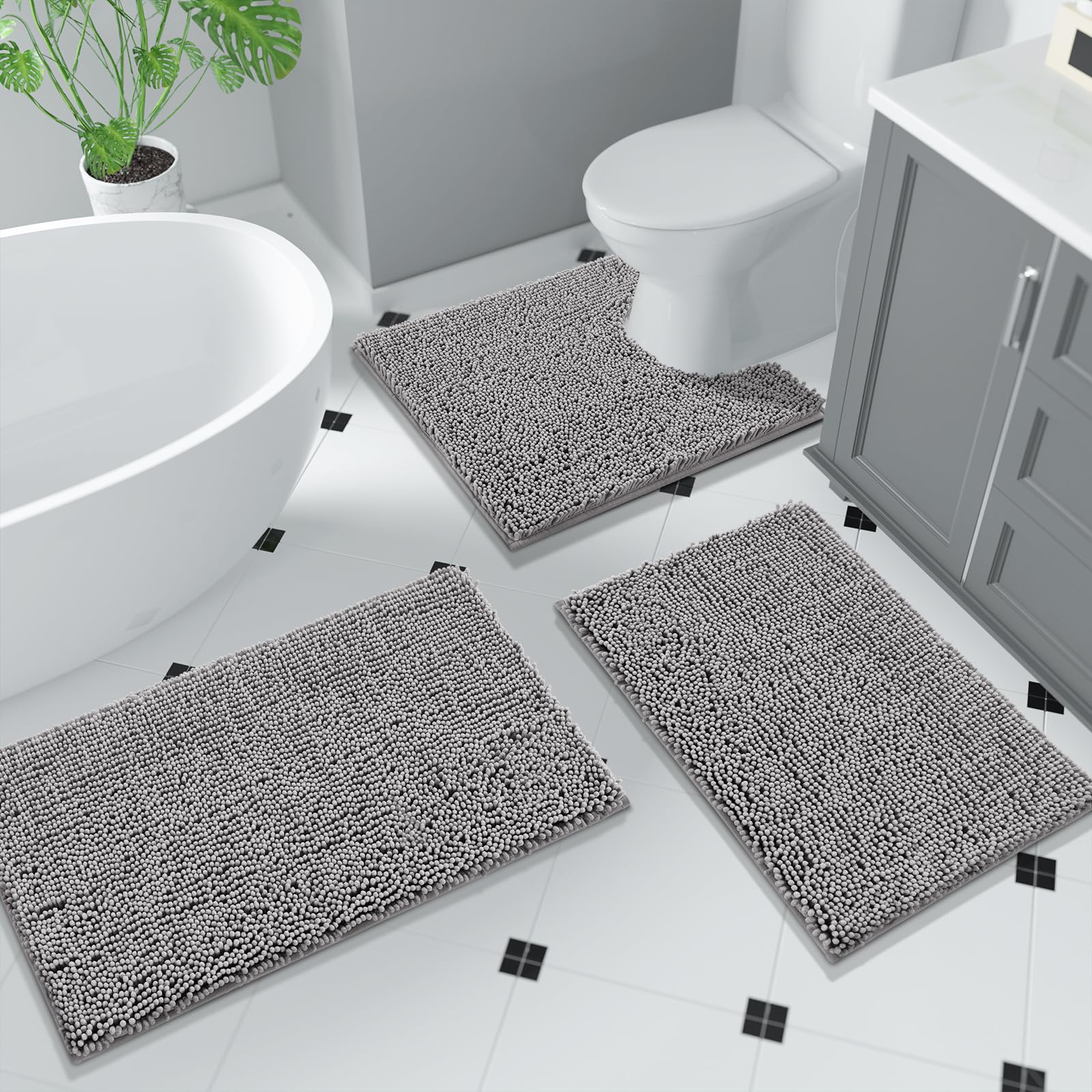 Yimobra Bathroom Rugs, 36 ' ' X 24 ' ', Extra Soft Chenille Bath Rugs, Non-Slip, Water Absorbent, Bath Mats For Bathroom Floor,