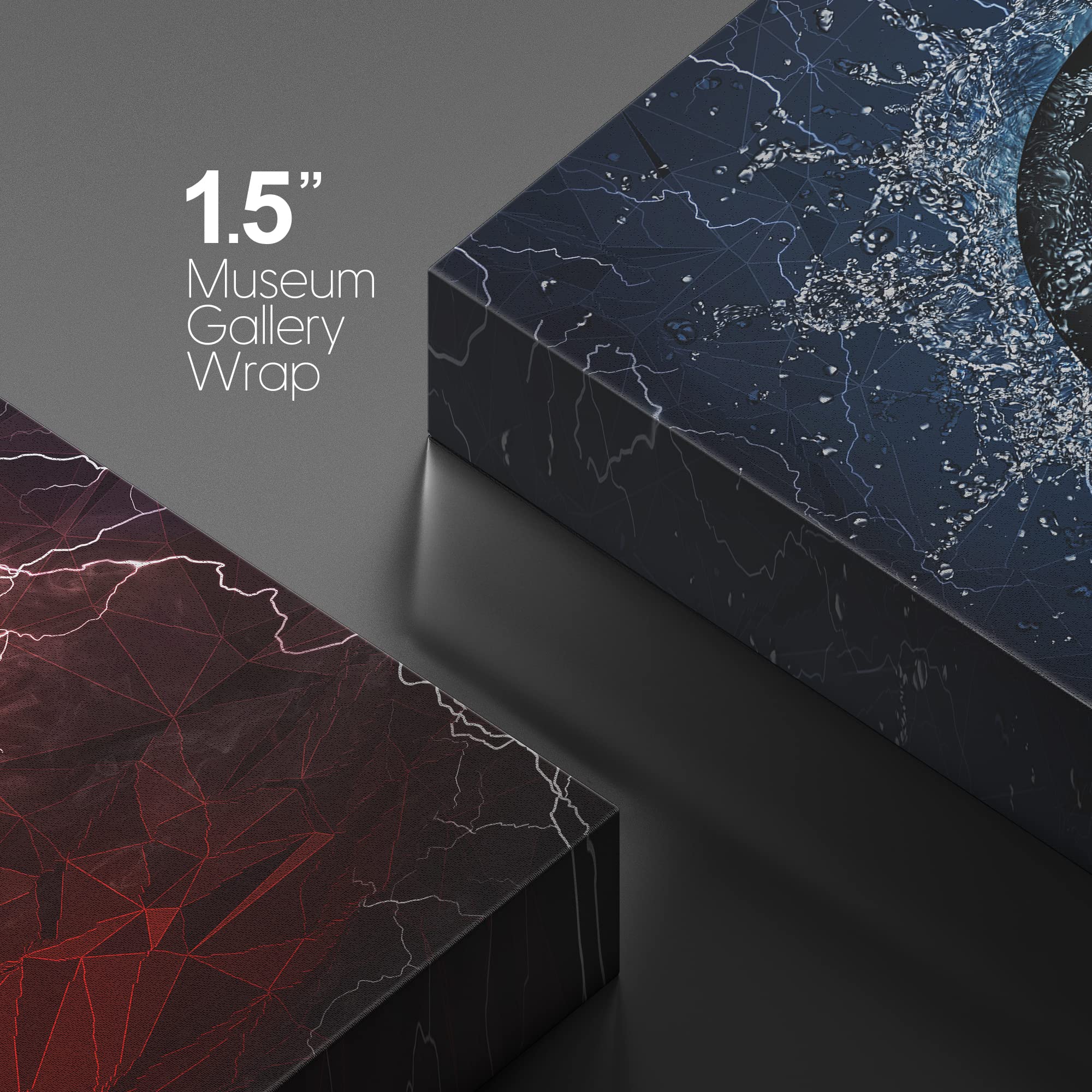 Wall26 Canvas Print Wall Art Elemental Water & Fire Explosion On 8-Ball Sports Athletes Digital Art Realism Modern Scenic Dramat