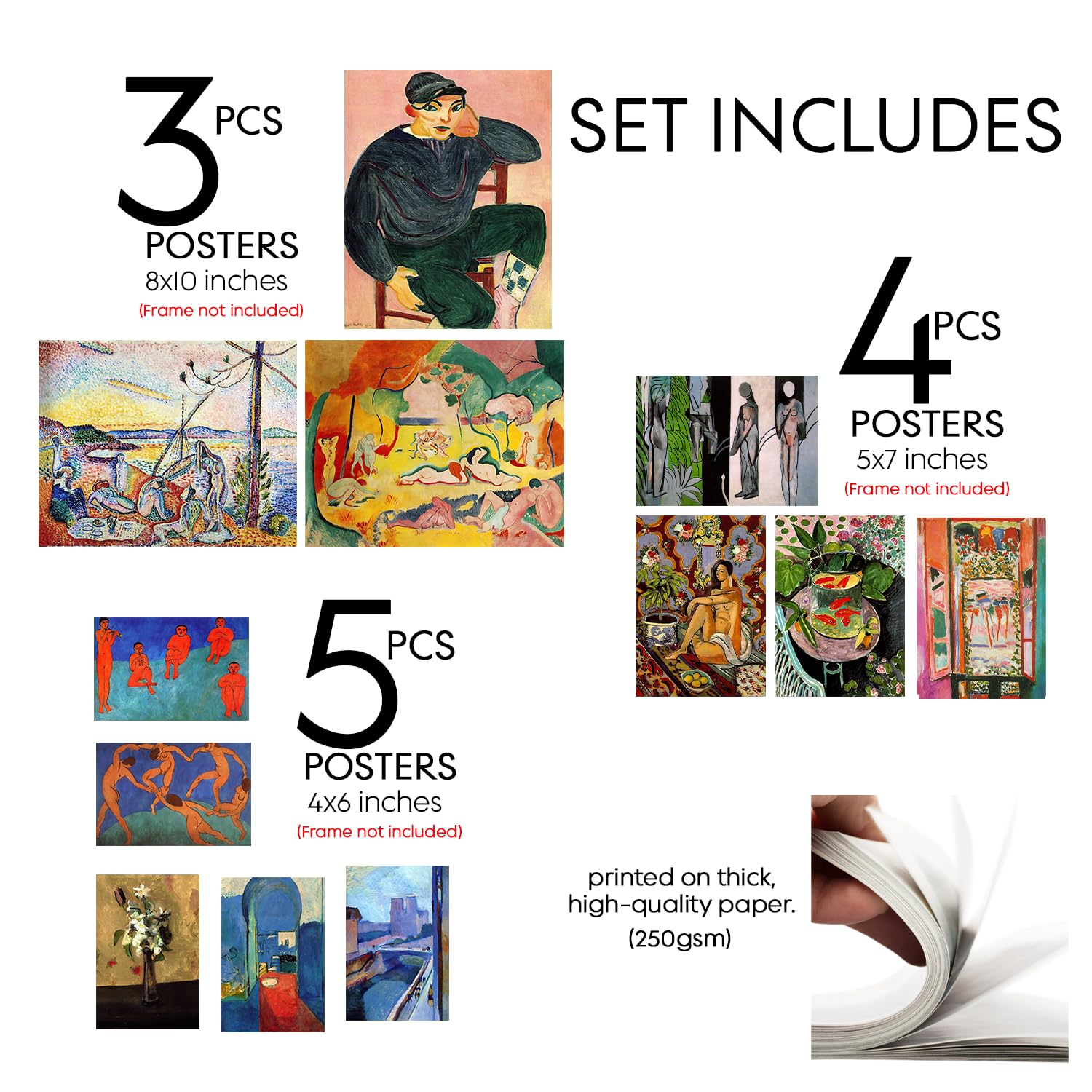 Elegend Matisse Posters - Set Of 12 Matisse Masterpiece, Henri Wall Art, Wall Posters Aesthetic, Matisse Prints, Art Exhibition
