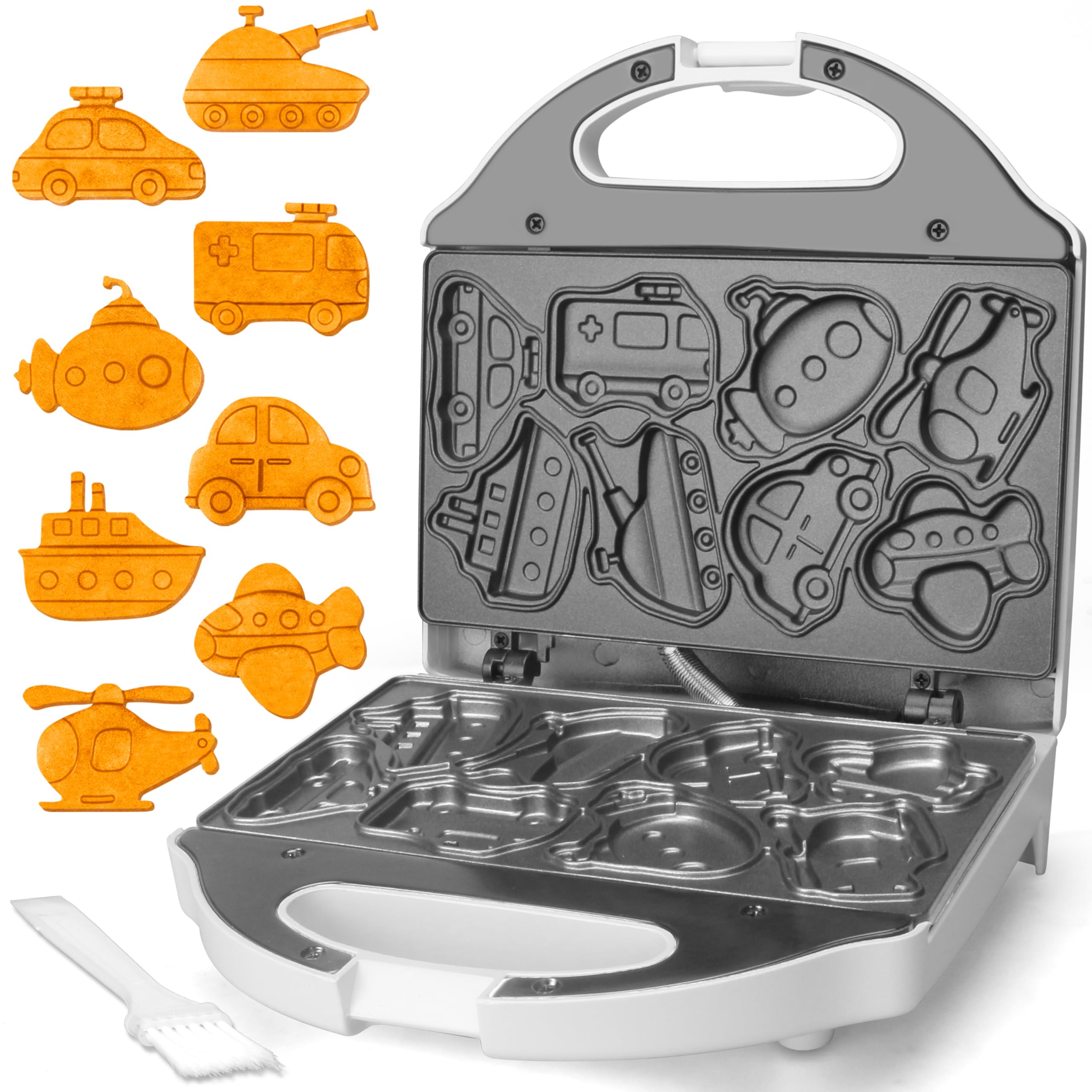 SugarWhisk Car Waffle Maker for Kids, Halloween & Christmas Mini Waffle Maker, 8 Fun Vehicle Shaped Mini Pancake Maker, Non Stic