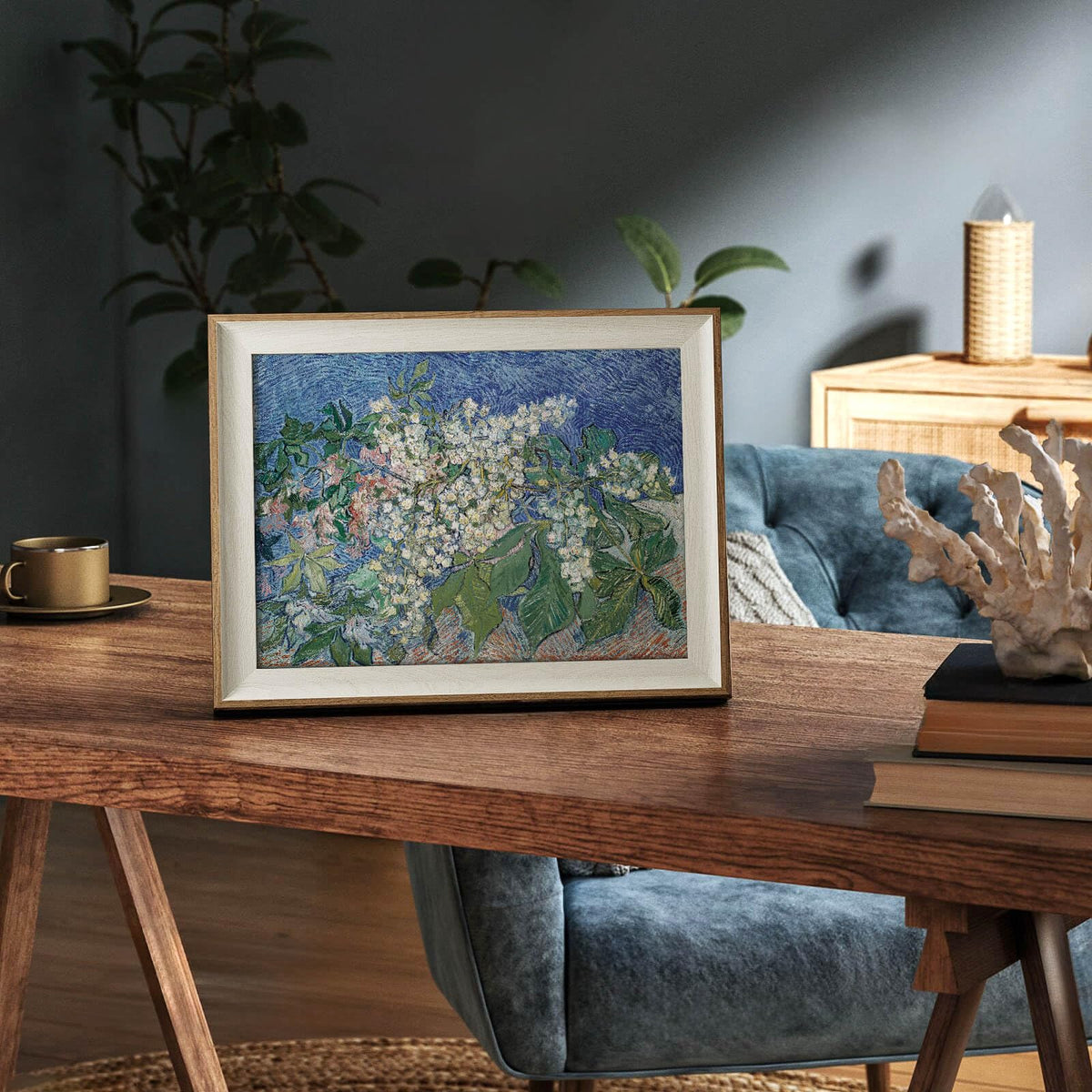 Viyyiea Framed Canvas Wall Art, Flowers Wall Art For Living Room, Vint ...