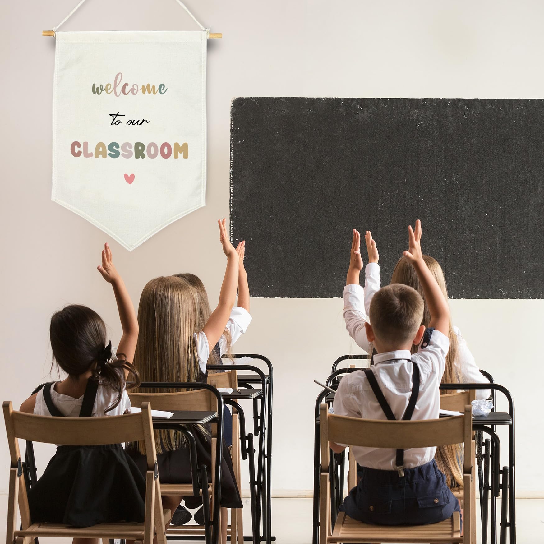 Boho Classroom Wall D  Cor, Welcome To Our Classroom Hanging Pennant Flag, Back To School Wall Banner, Teacher Gift, School Wall