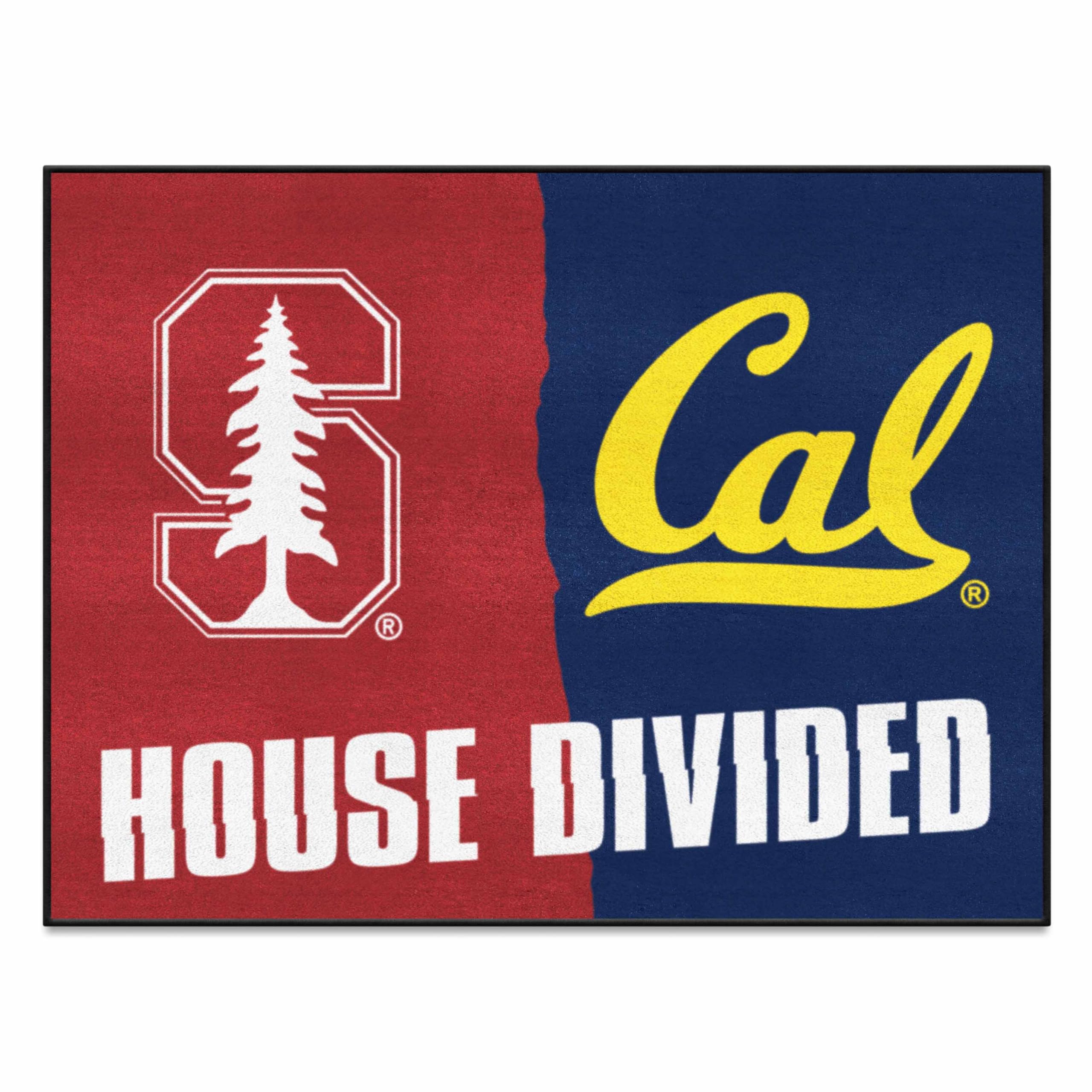 FANMATS NCAA House Divided Stanford/UC-Berkeley House Divided Mat , 33.75 x 42.5