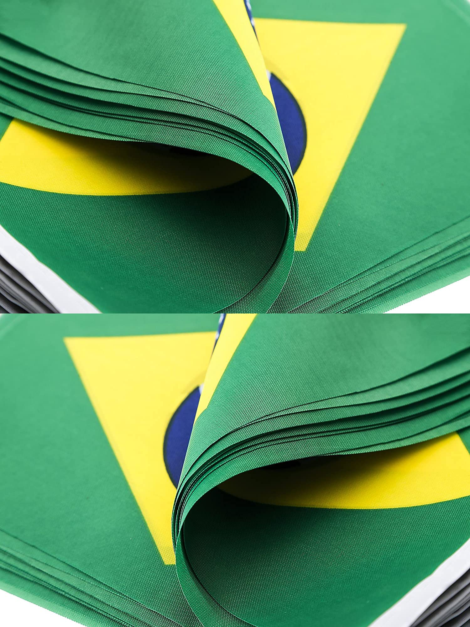 Zxvzyt Brazil Brazilian Flag Banner String,Small Mini Brazil Pennant Flags,For Grand Opening,Olympics,National Sports Events,Par
