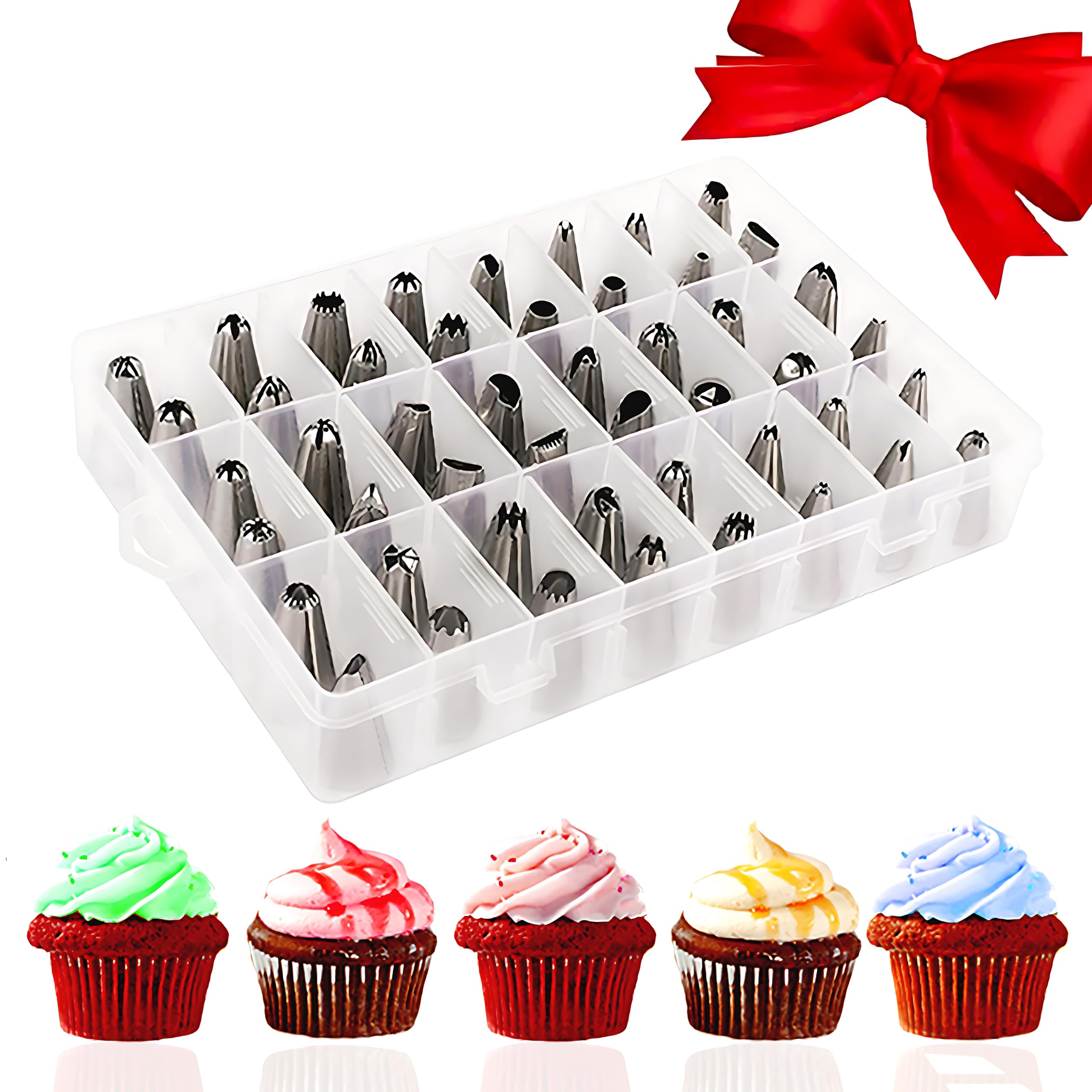 48-Piece Numbered Piping Tips, Cookie Icing Tips, Cookie Decorating Kit, Cake Decorating Tips For Cupcakes Cookies, Cake Supply