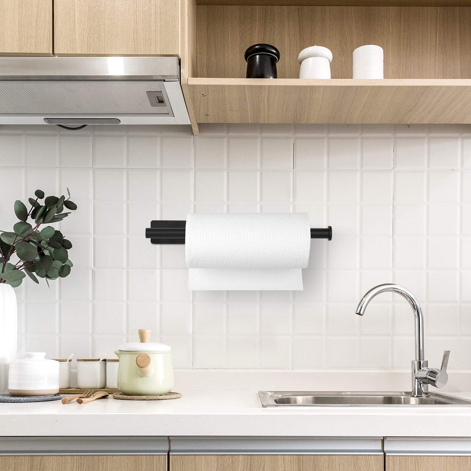 Paper Towel Holder - Self Adhesive Or Drilling, Under Cabinet Rack, Sus304 Stainless Steel Wall Mount Towel Holder For Kitchen,